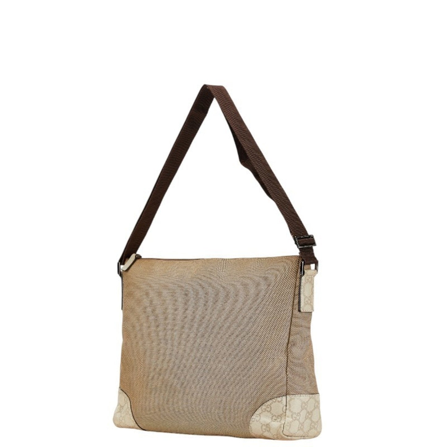 Gucci Brown Canvas Leather Shoulder Bag