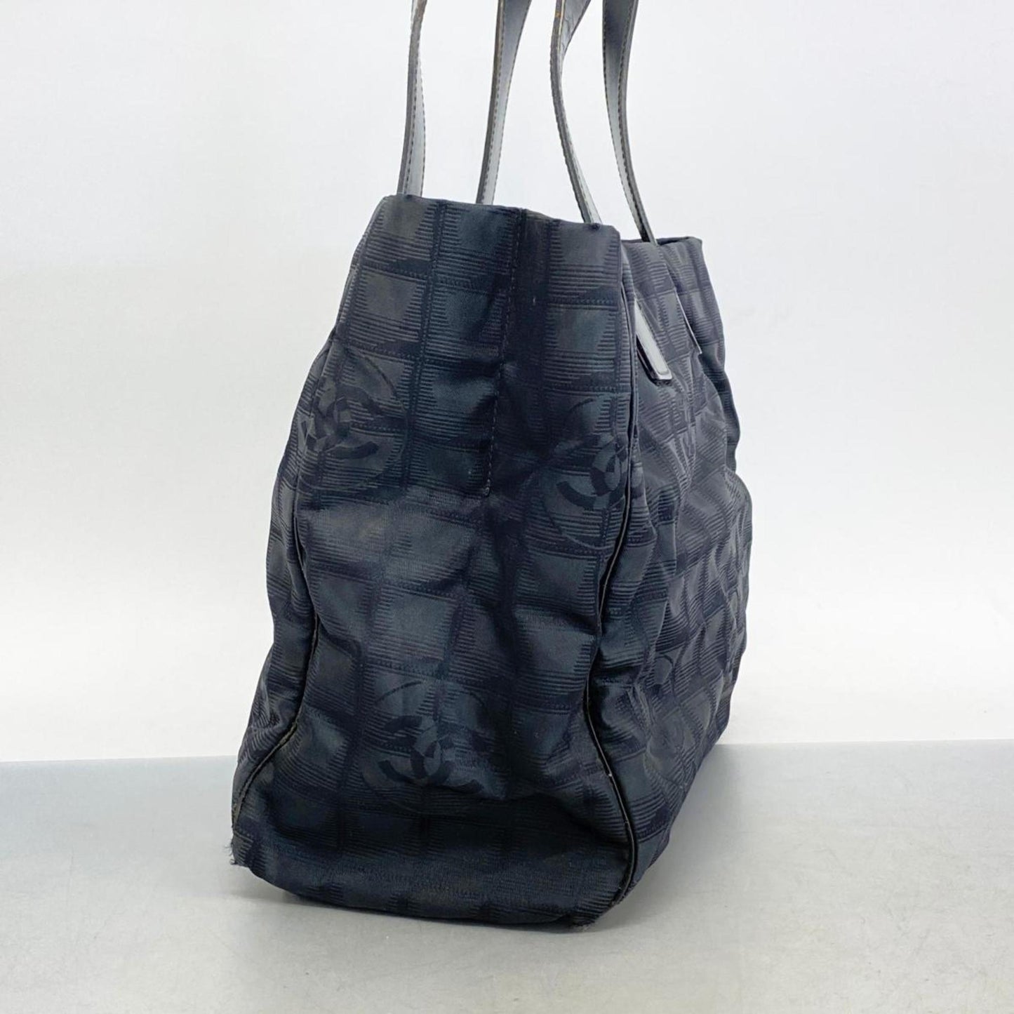 Chanel Tote Bag New Travel Nylon Black Champagne Women's