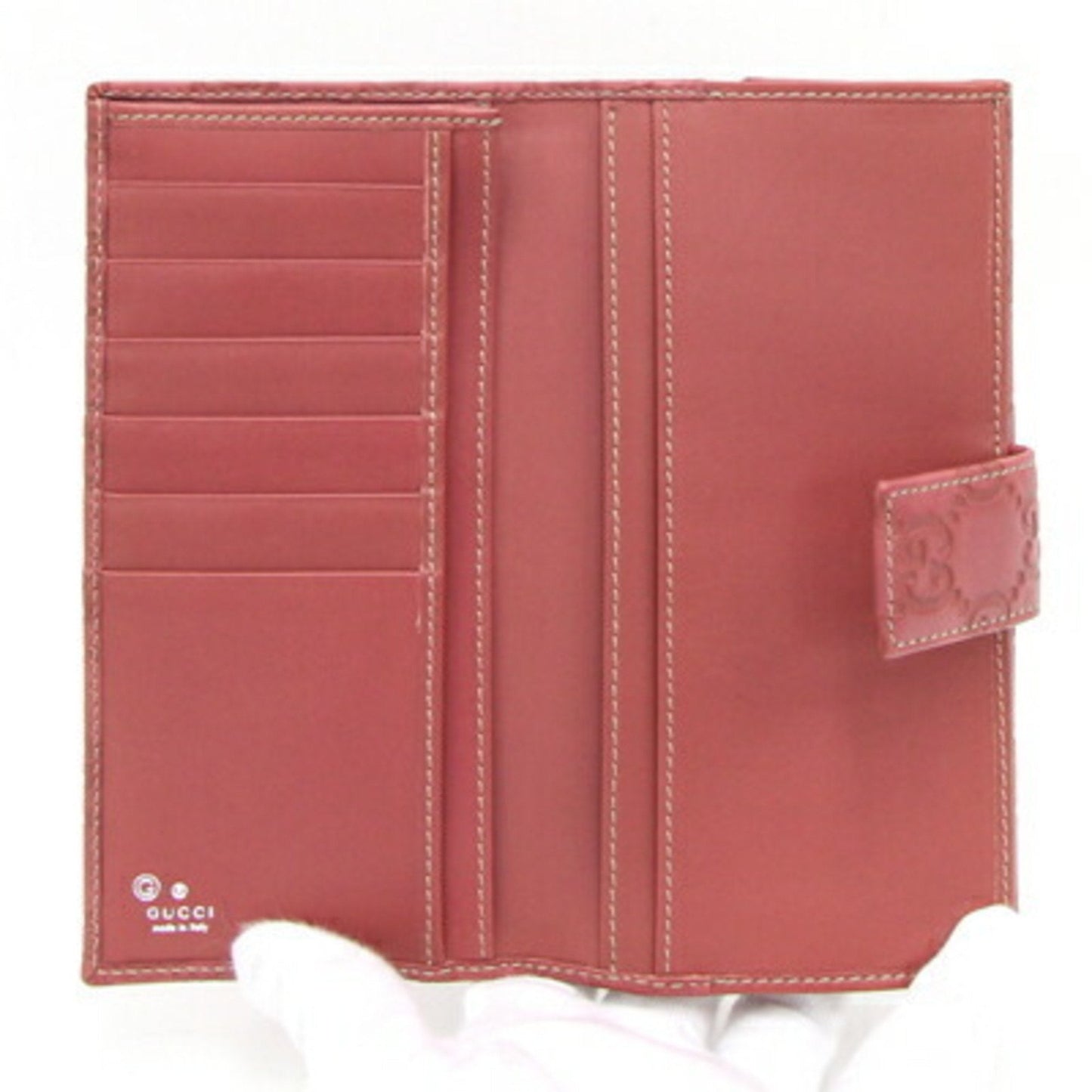 Gucci Pink Leather Long Wallet (Bi-Fold)