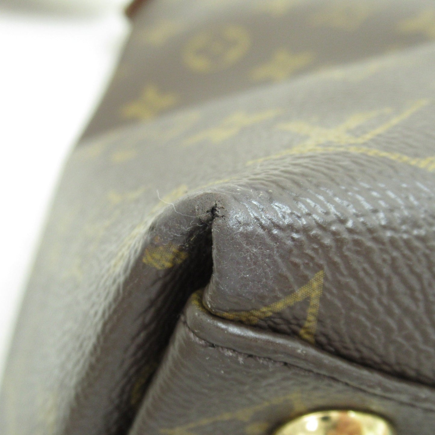 LOUIS VUITTON V Tote MM Shoulder Bag Brown Black Monogram PVC coated canvas M43948