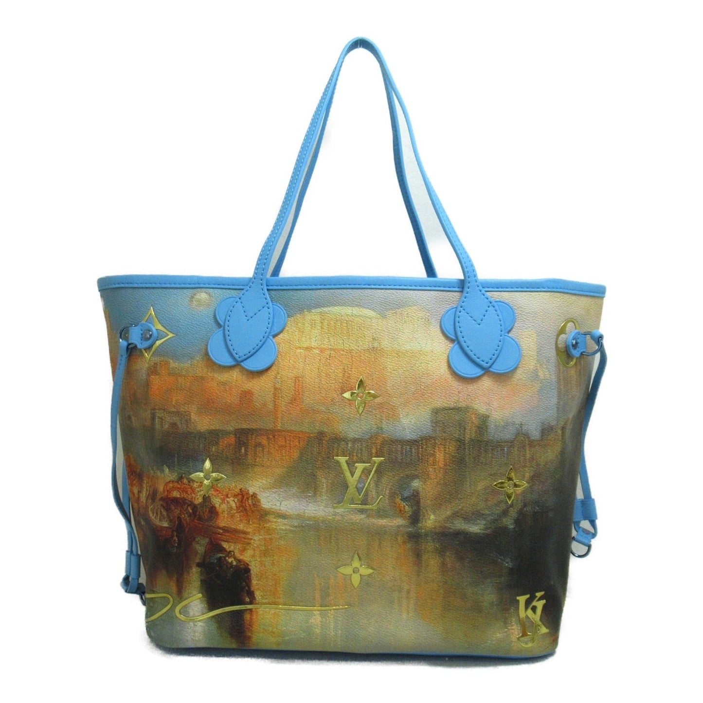 LOUIS VUITTON Turner Neverfull MM Tote Bag Blue Masters collection PVC coated canvas