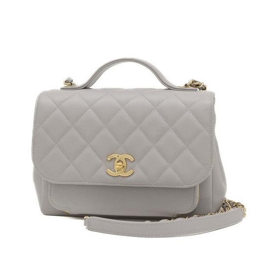 Chanel Affinity Chain Shoulder Bag in Caviar Skin Grey A93749