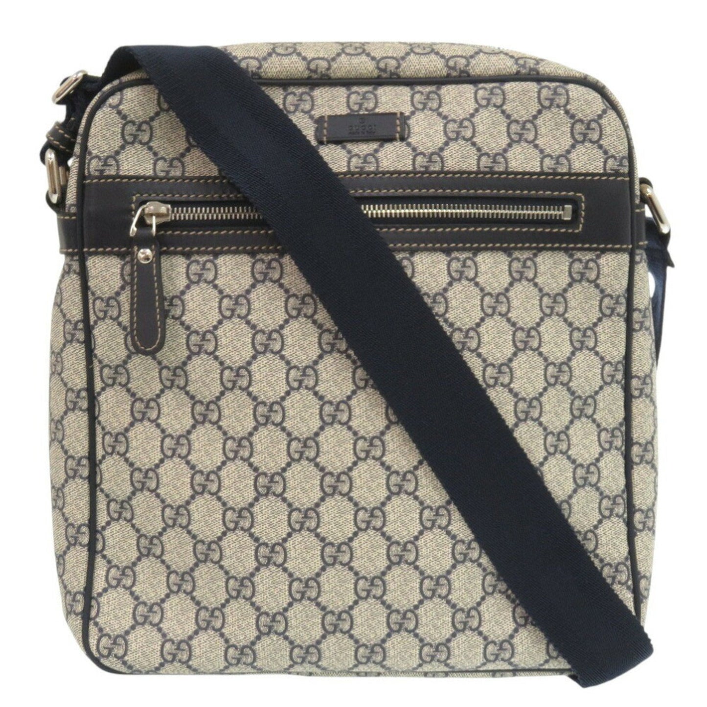 Gucci Beige Navy Gg Supreme Shoulder Bag