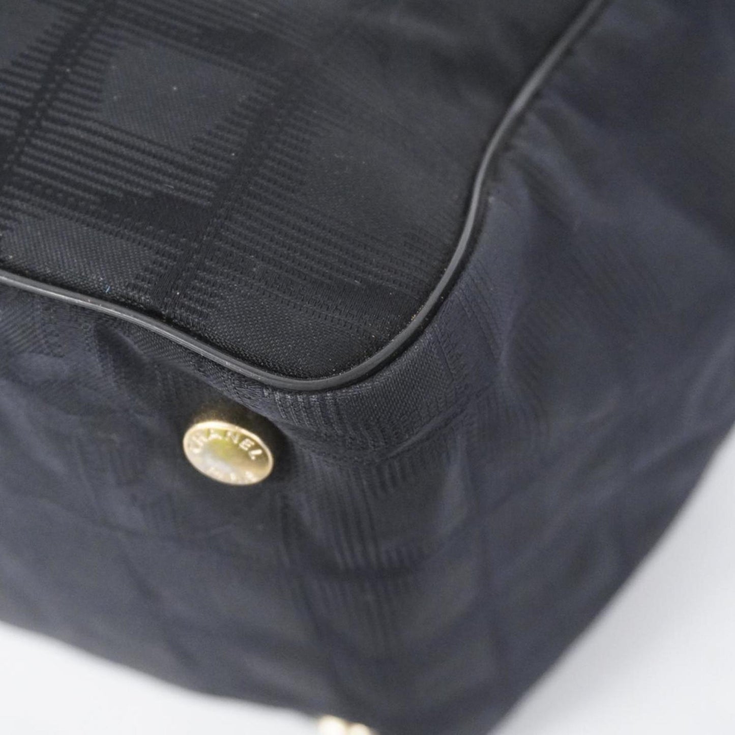 Chanel Tote Bag New Travel Nylon Black Champagne Women's