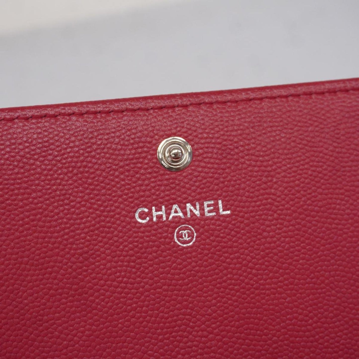 Chanel Long Wallet Matelasse V Stitch Caviar Skin Red Women's