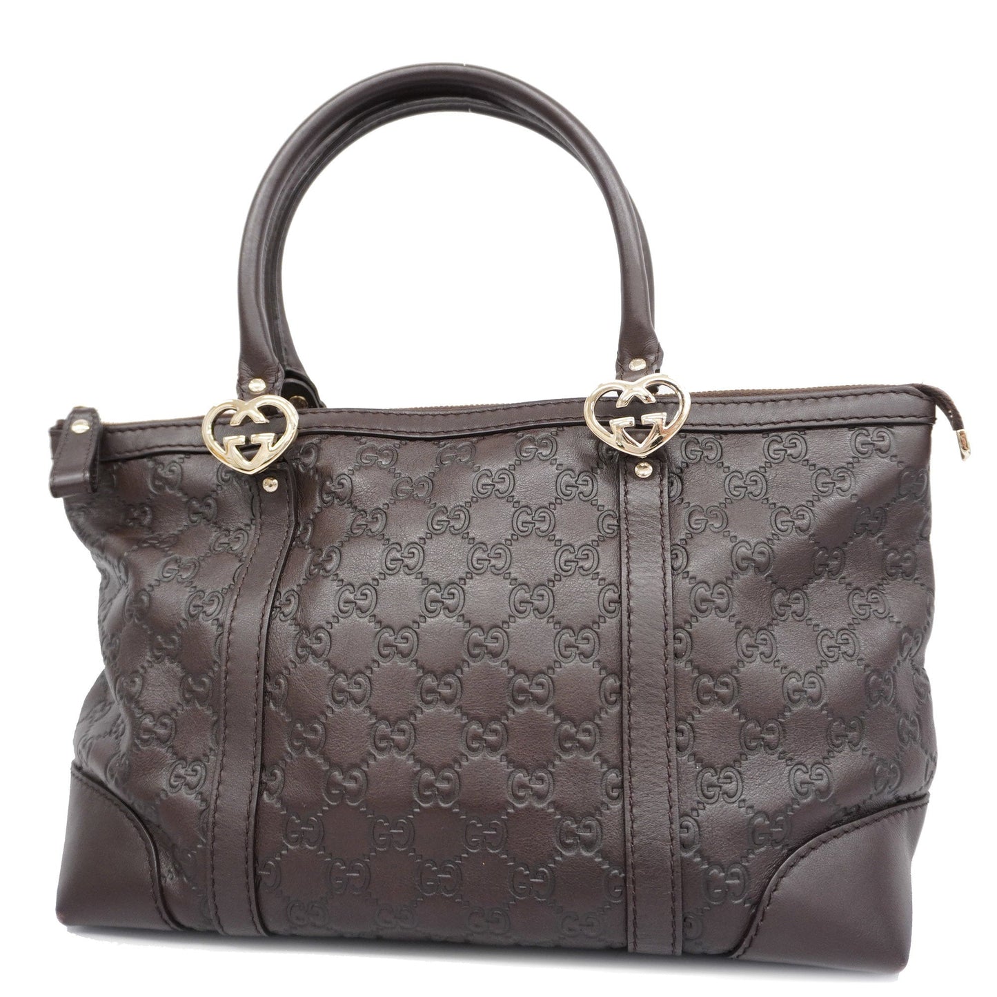 GUCCI ssima Lovely 257069 Women's Leather Tote Bag Brown