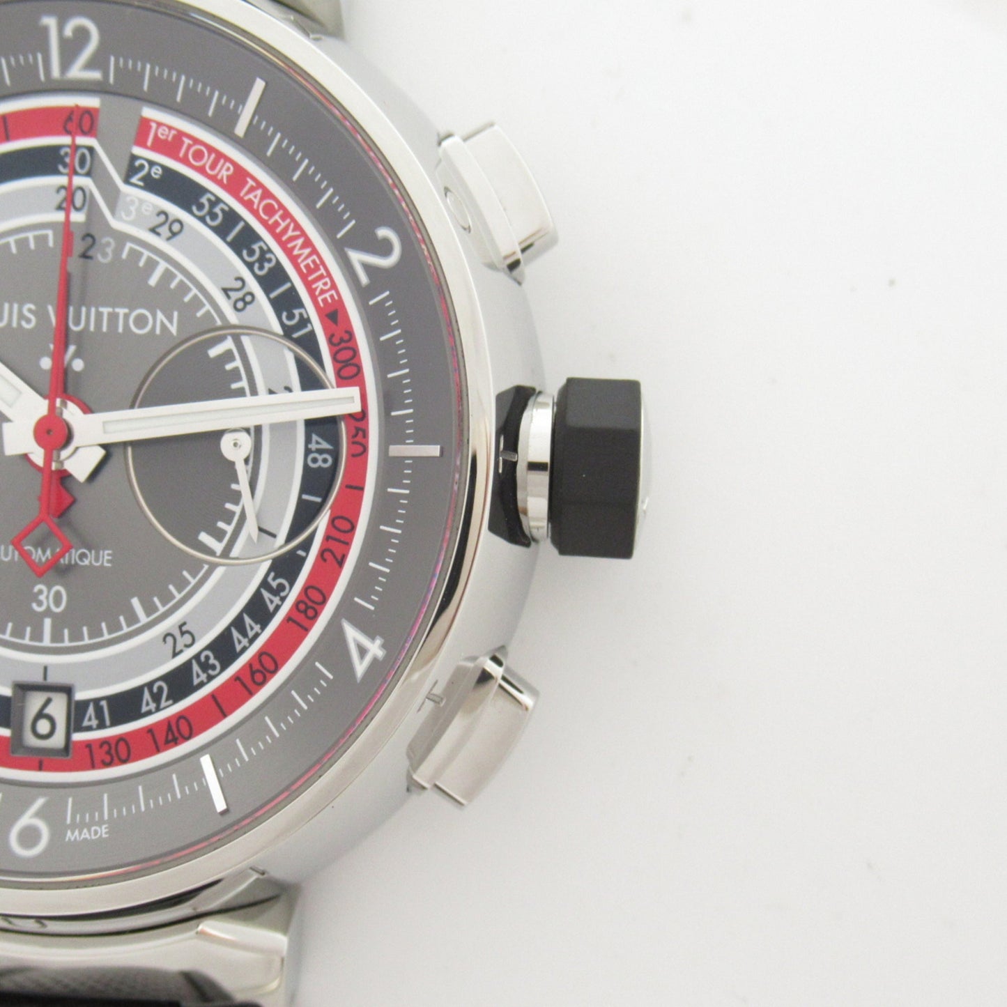 LOUIS VUITTON Tambour Voyage Chronograph Wrist Watch watch Wrist Watch Q102C Mechanical Automatic Gray Stainless Ste Q102C
