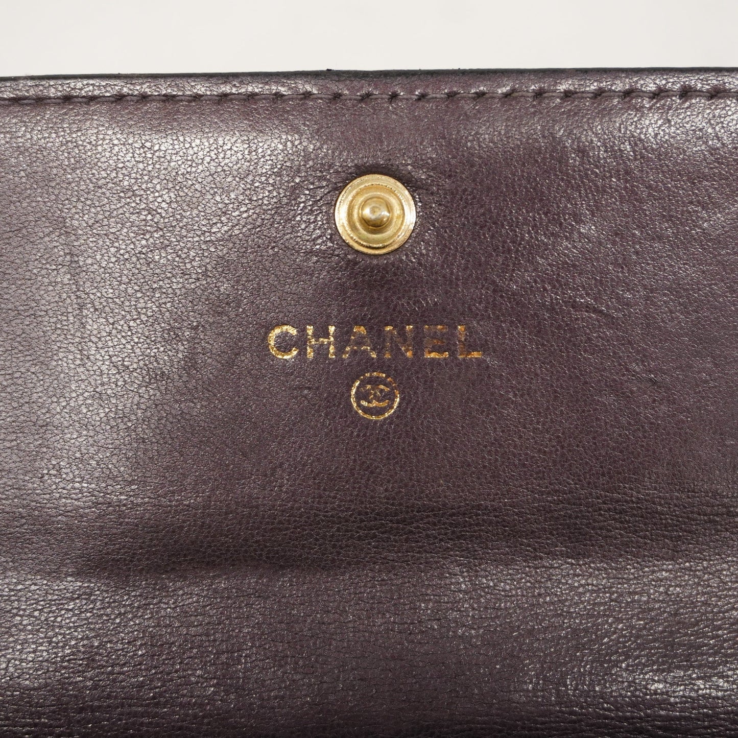 ChanelAuth  Matelasse Gold Hardware Women's Leather Long Wallet [bi-fold] Purple