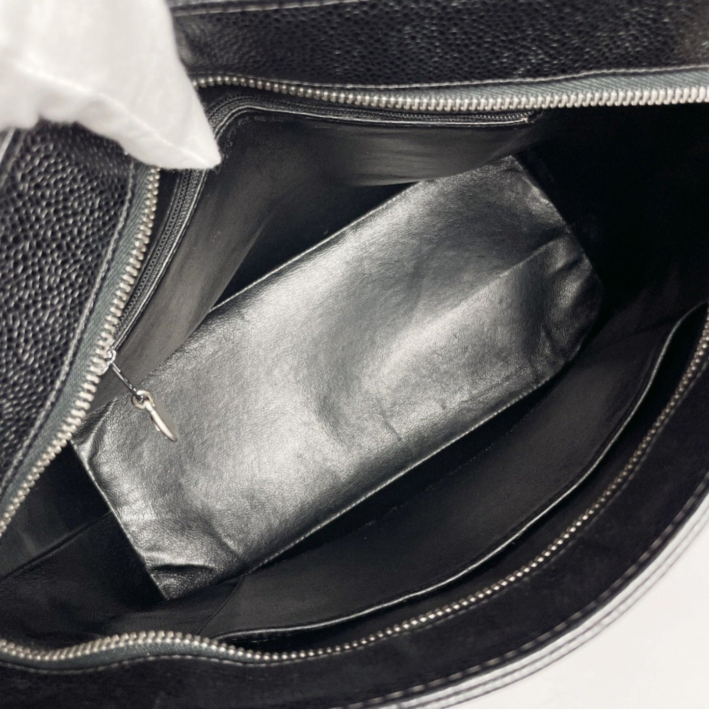 CHANEL Reprint Tote Matelasse A01804 Bag Matte Caviar Skin Black Women's