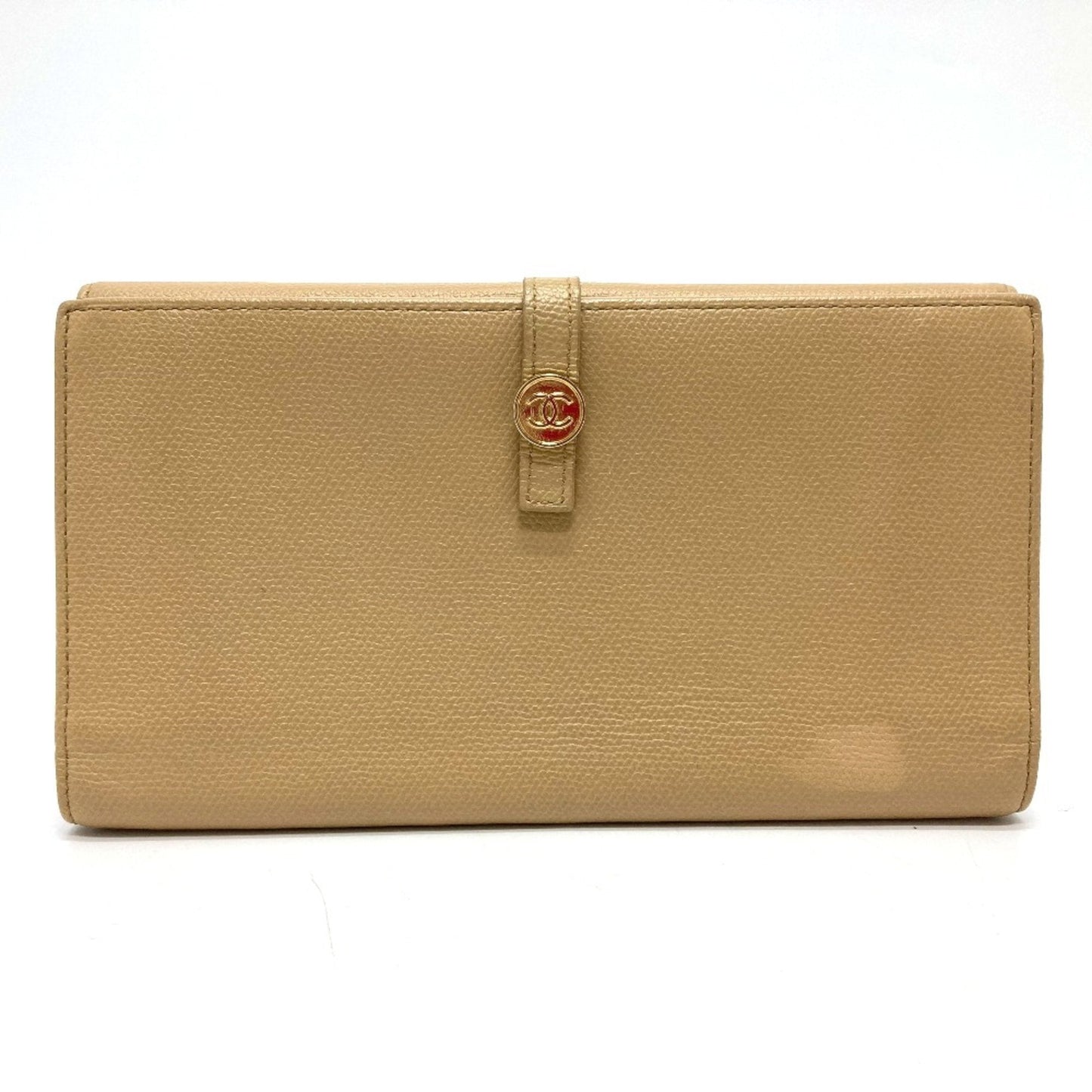 Chanel A20905 CC Mark Bifold Long Wallet Beige