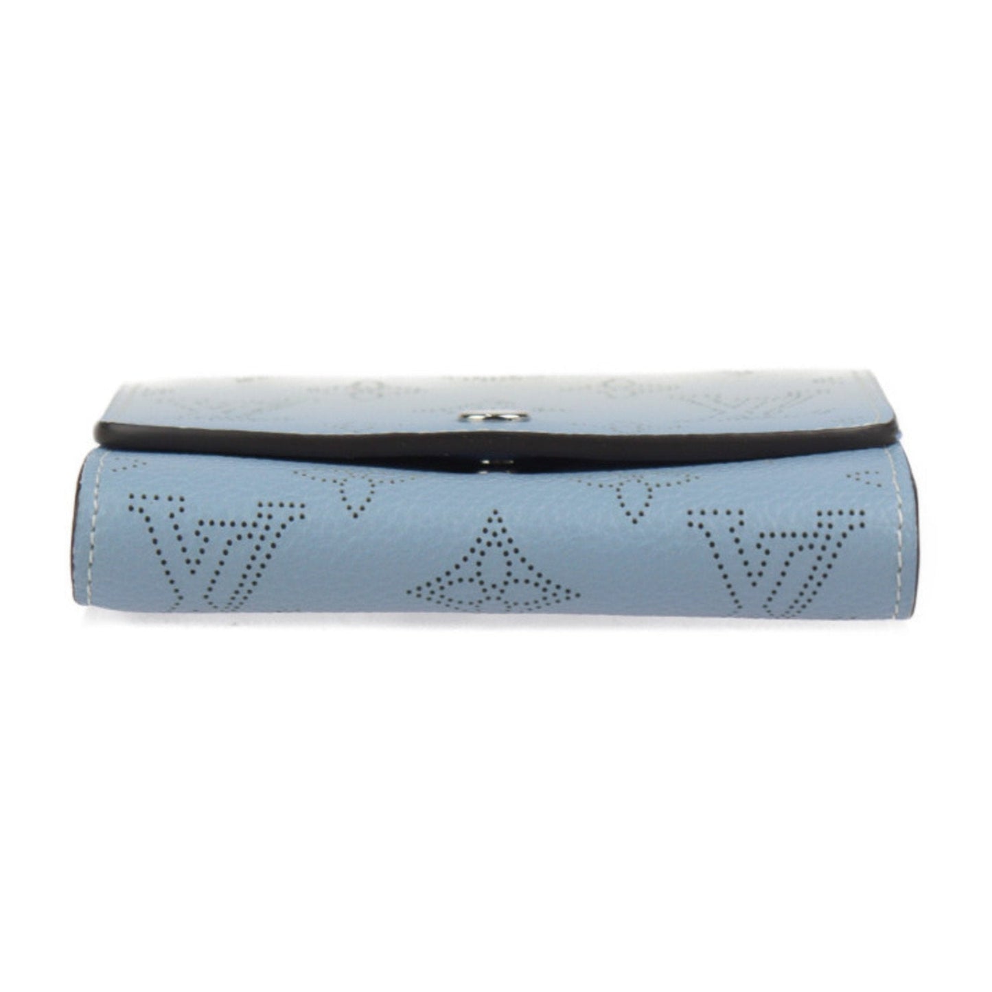 LOUIS VUITTON Portefeuille Iris Compact Monogram Mahina Bifold Wallet M80492 Leather Blue Gradation Silver Metal Fittings