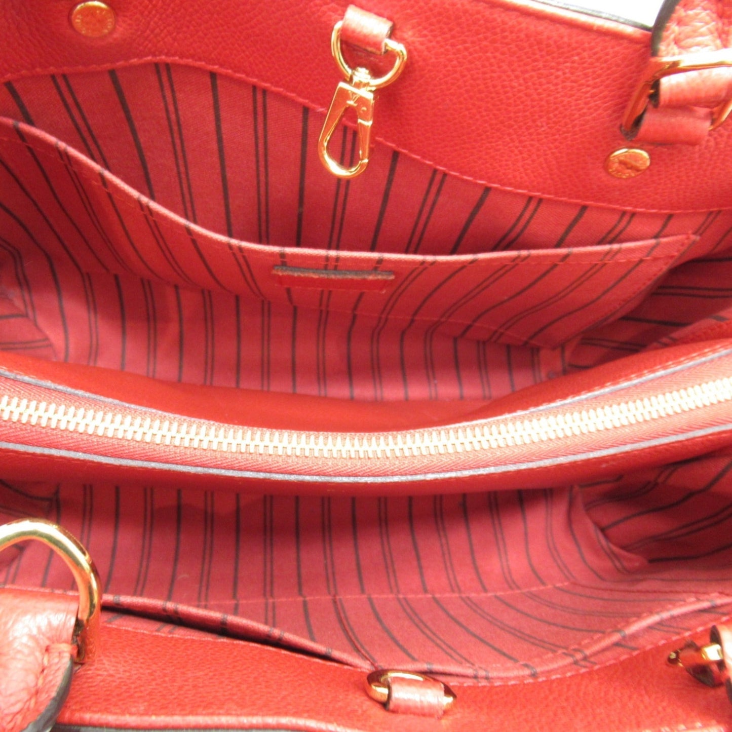 LOUIS VUITTON Montaigne MM Shoulder Bag Red Cerise Monogram empreinte leather M41194