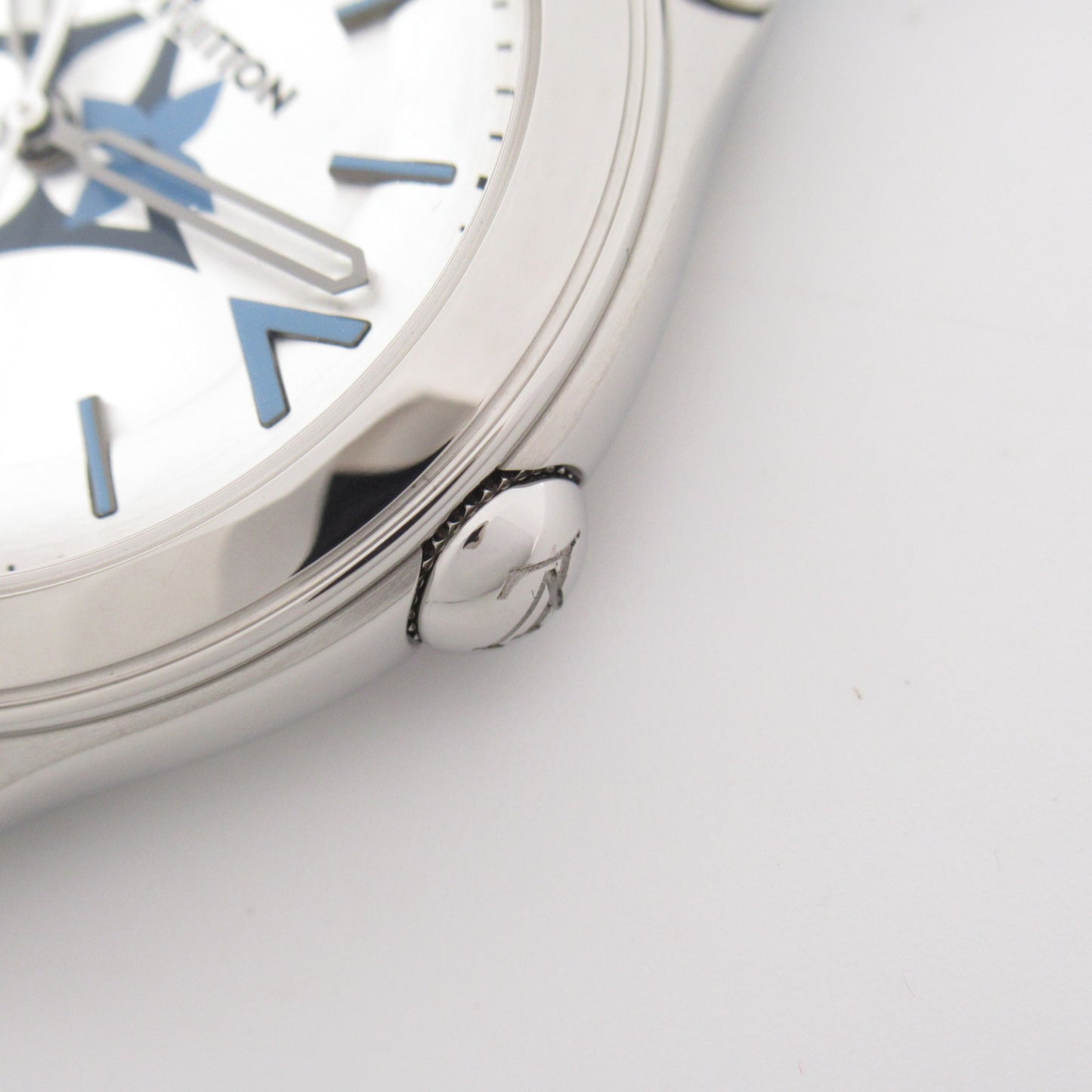 LOUIS VUITTON Tambour Fifty Five Wrist Watch Wrist Watch Q6G25 Mechanical Automatic Silver Stainless Steel Leather b Q6G25