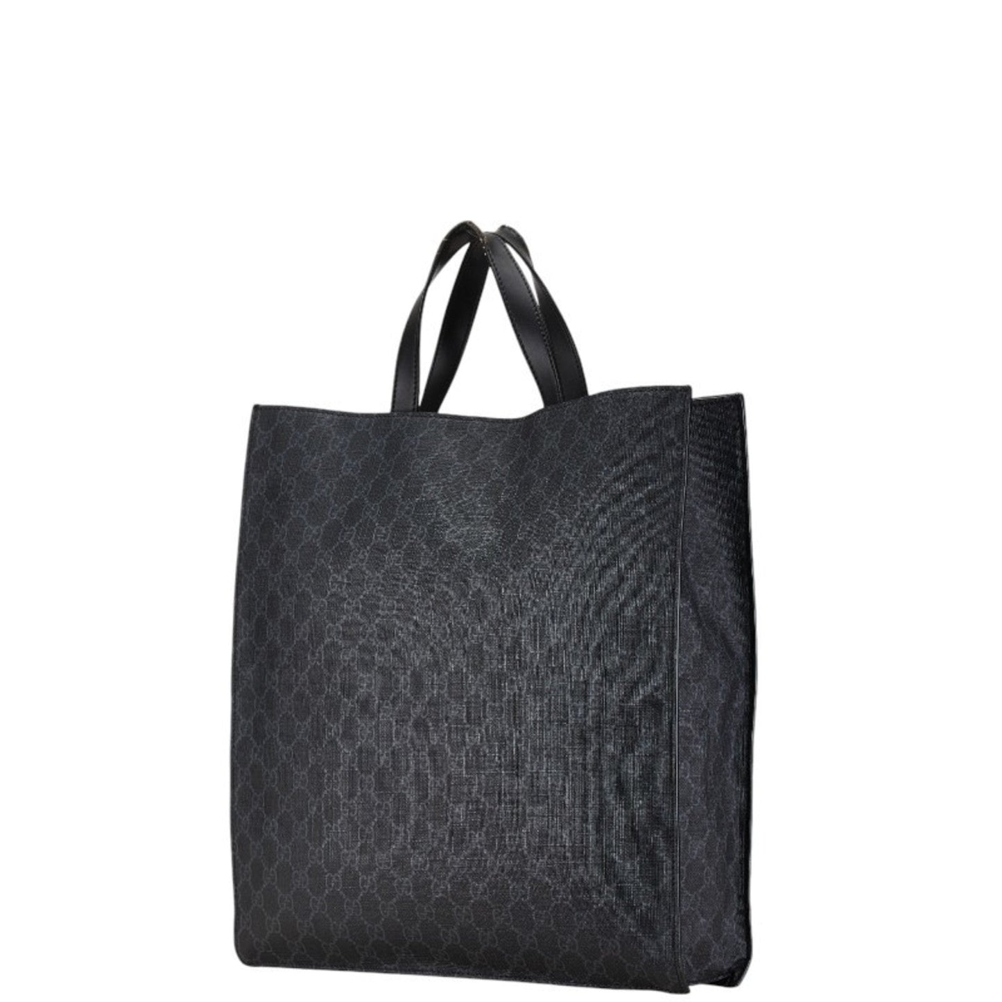 Gucci Black Gray Pvc Leather Handbag Tote Bag
