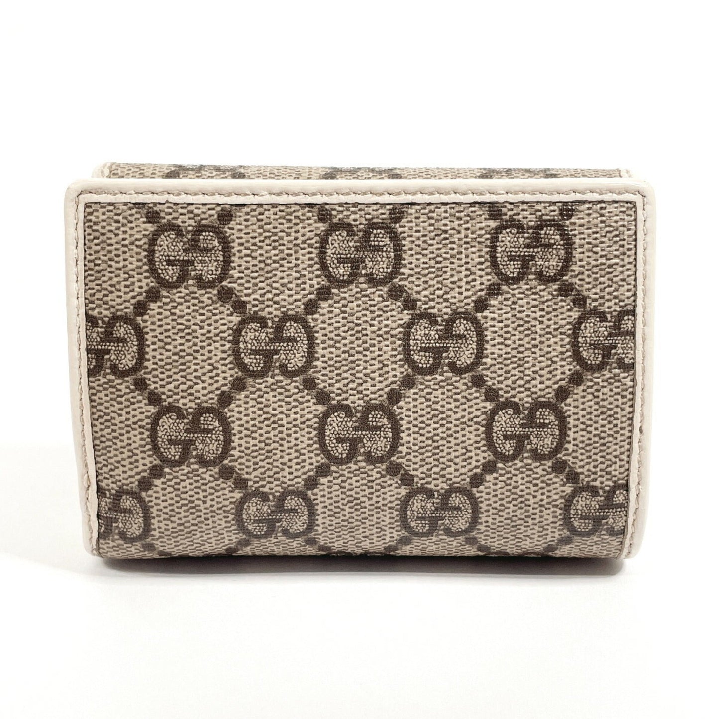 Gucci Gray White Gg Supreme Wallet (Tri-Fold)