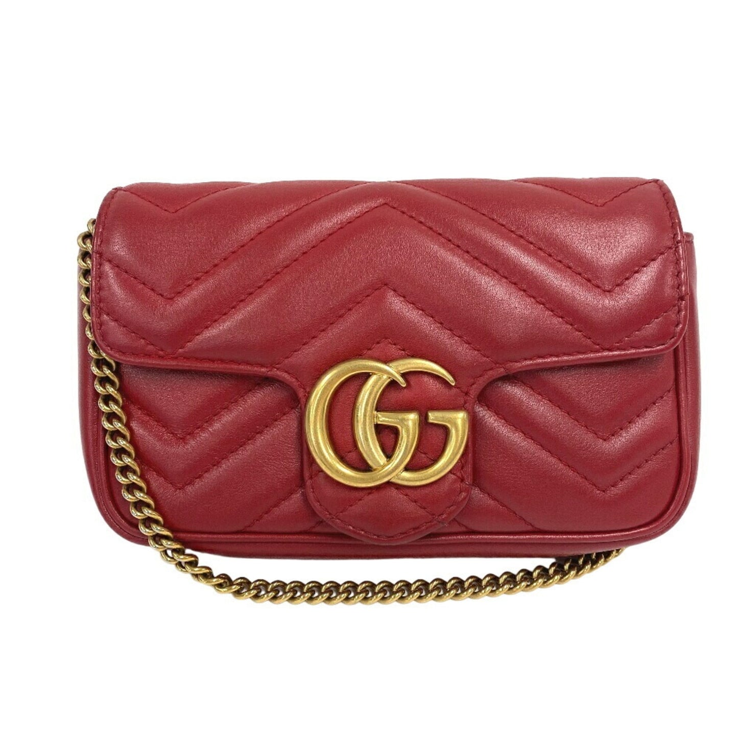 Gucci Red Color Leather Shoulder Bag ()