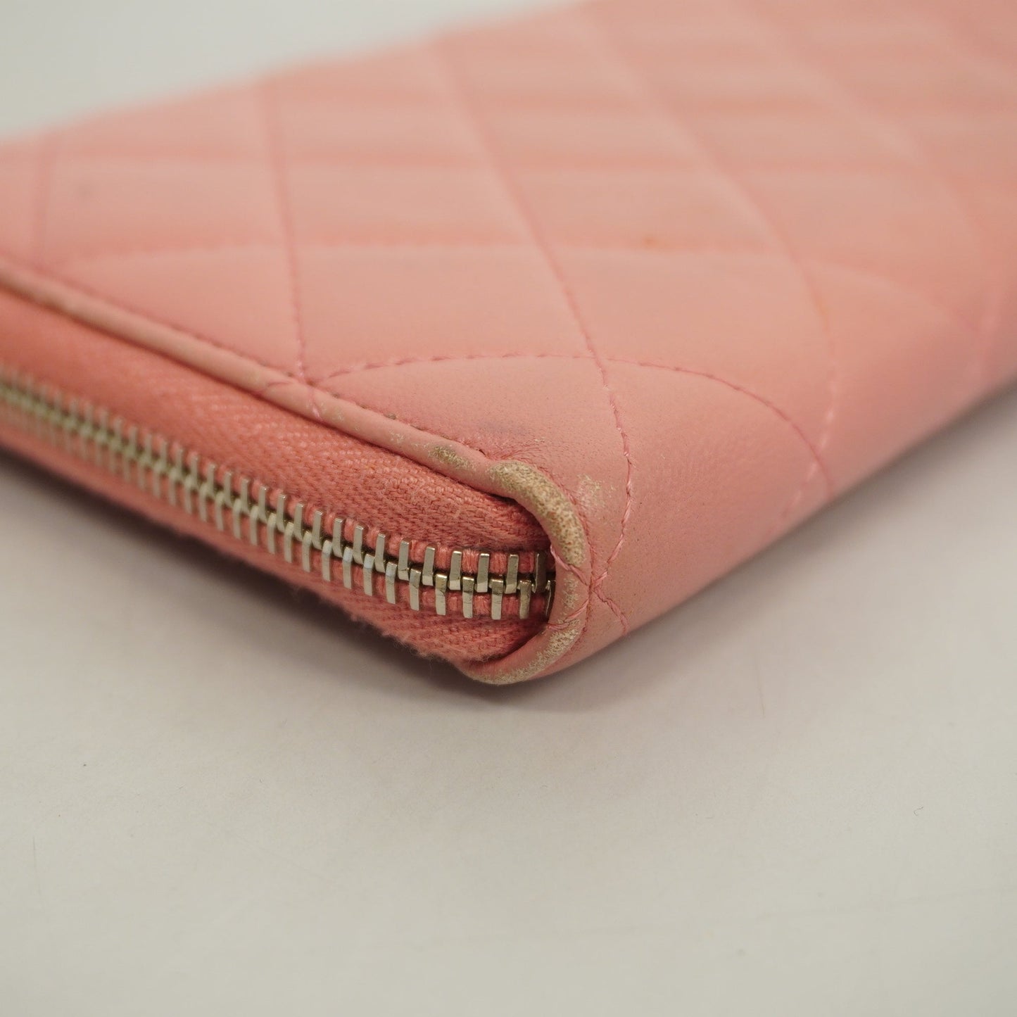 ChanelAuth  Matelasse Long Wallet With Silver Metal Fittings Women's Lambskin