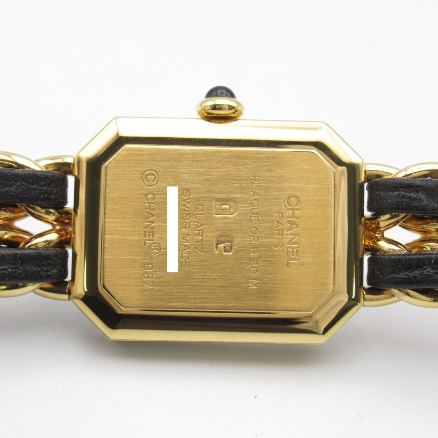 CHANEL Premiere L Wrist Watch H0001 Quartz Black Gold Plated Leather belt H0001