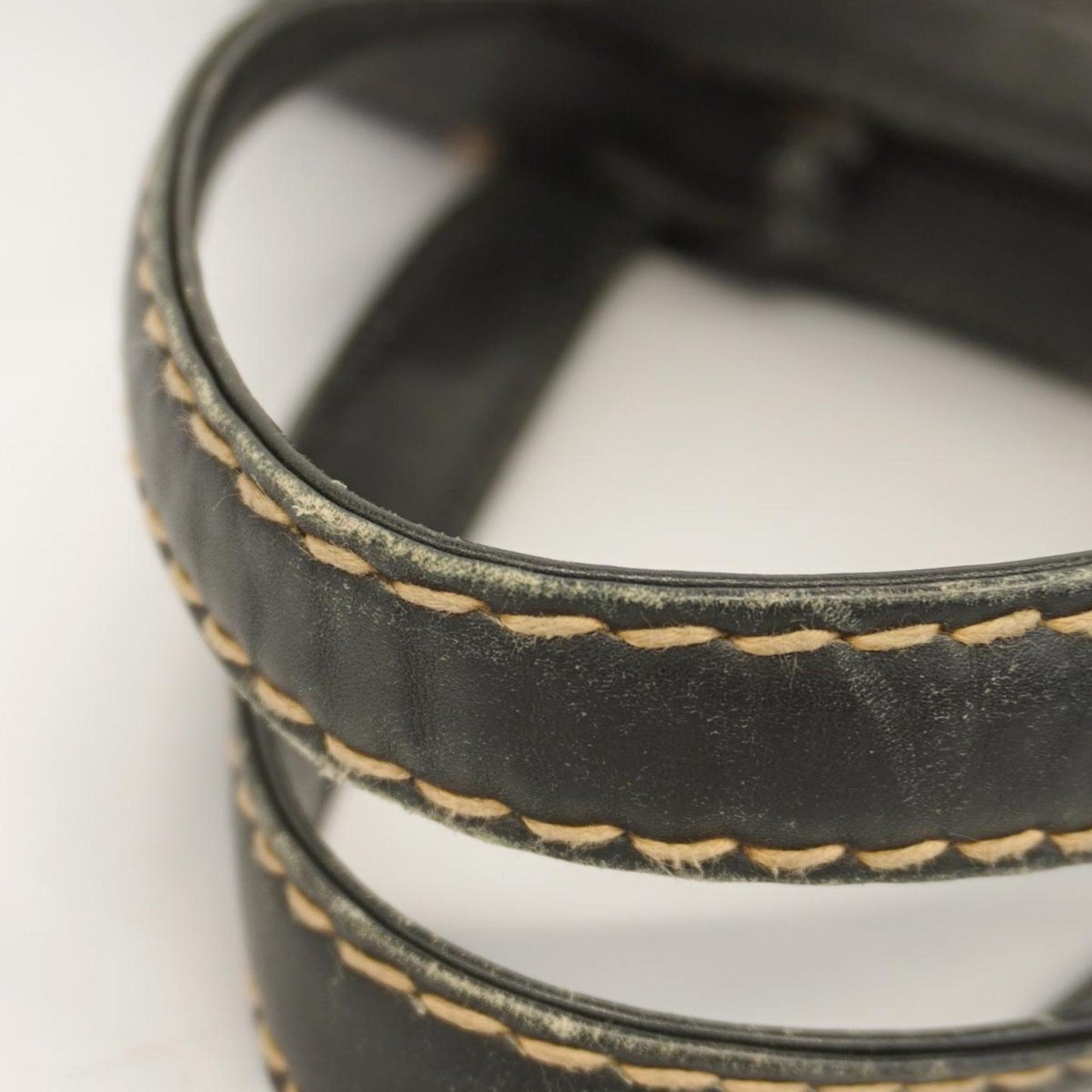 Chanel Tote Bag Wild Stitch Leather Black Women's