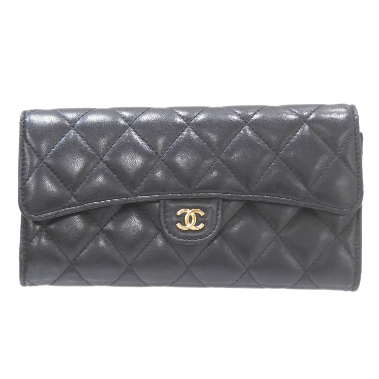 CHANEL Chanel Matelasse Long Wallet Lambskin