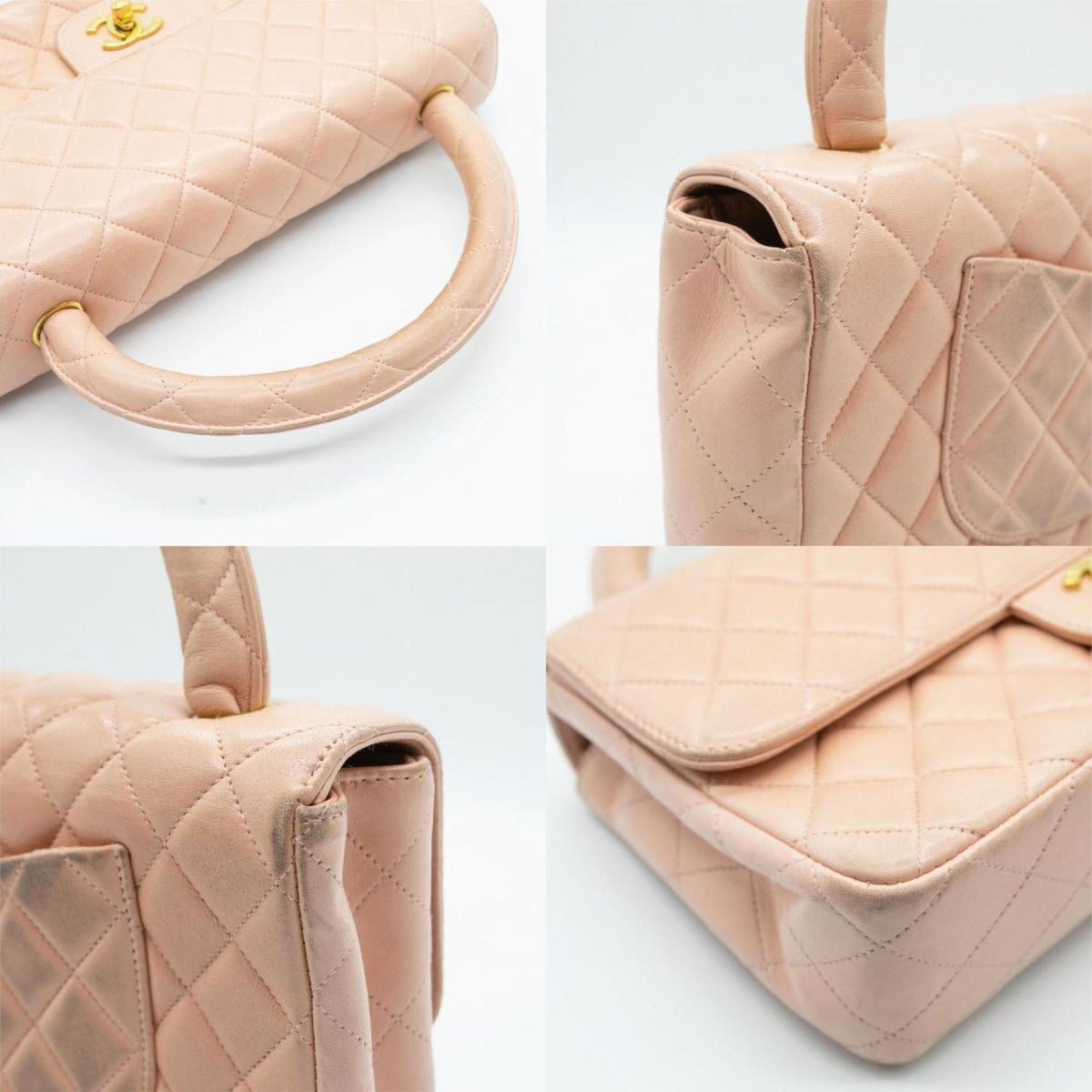 CHANEL Handbag Matelasse Leather Pink Gold Women's PD152