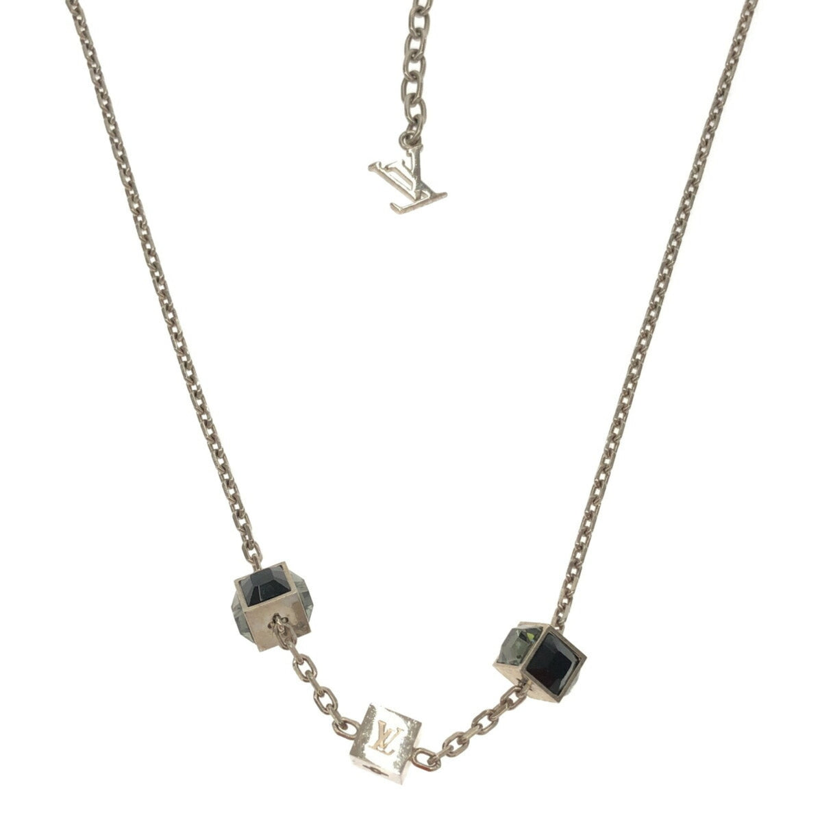 LOUIS VUITTON Necklace M66927 Collier Gamble Silver Black