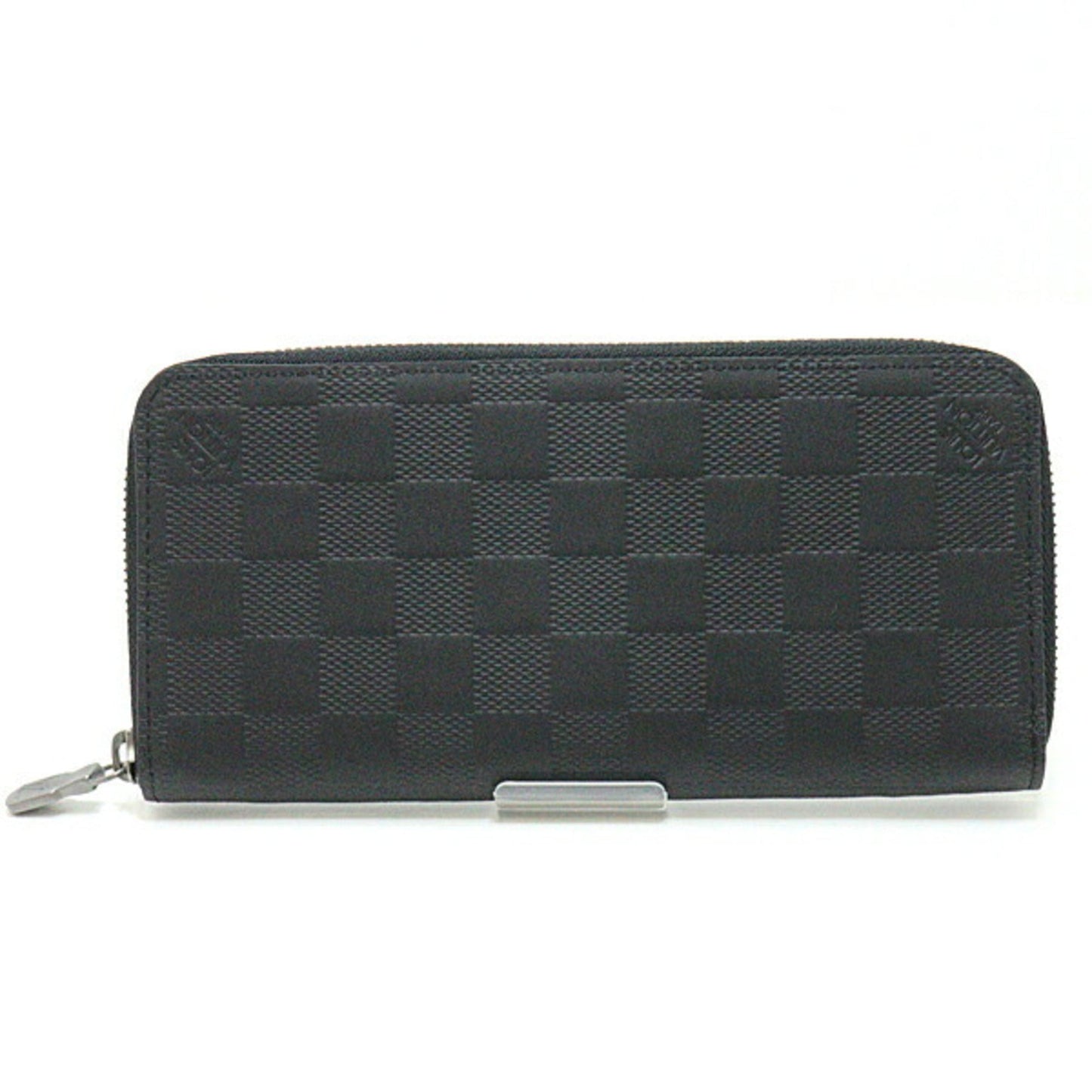 LOUIS VUITTON Zippy Vertical Damier Infini Round Long Wallet N63548 Black