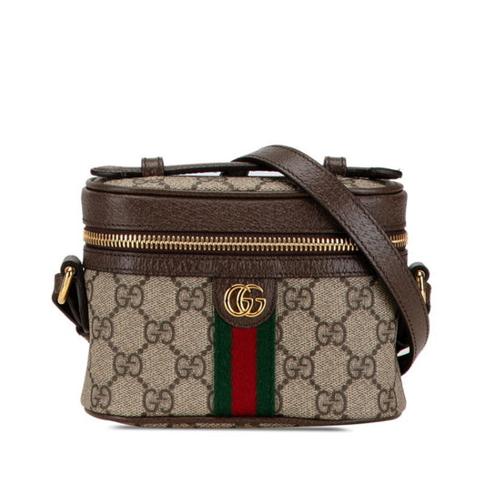 Gucci Beige Brown Pvc Leather Handbag Shoulder Bag ()