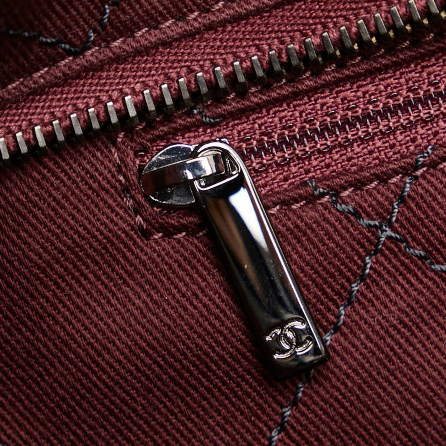 CHANEL Wild Stitch Coco Mark On The Road Tote Bag Shoulder Black Caviar Skin Leather Women's