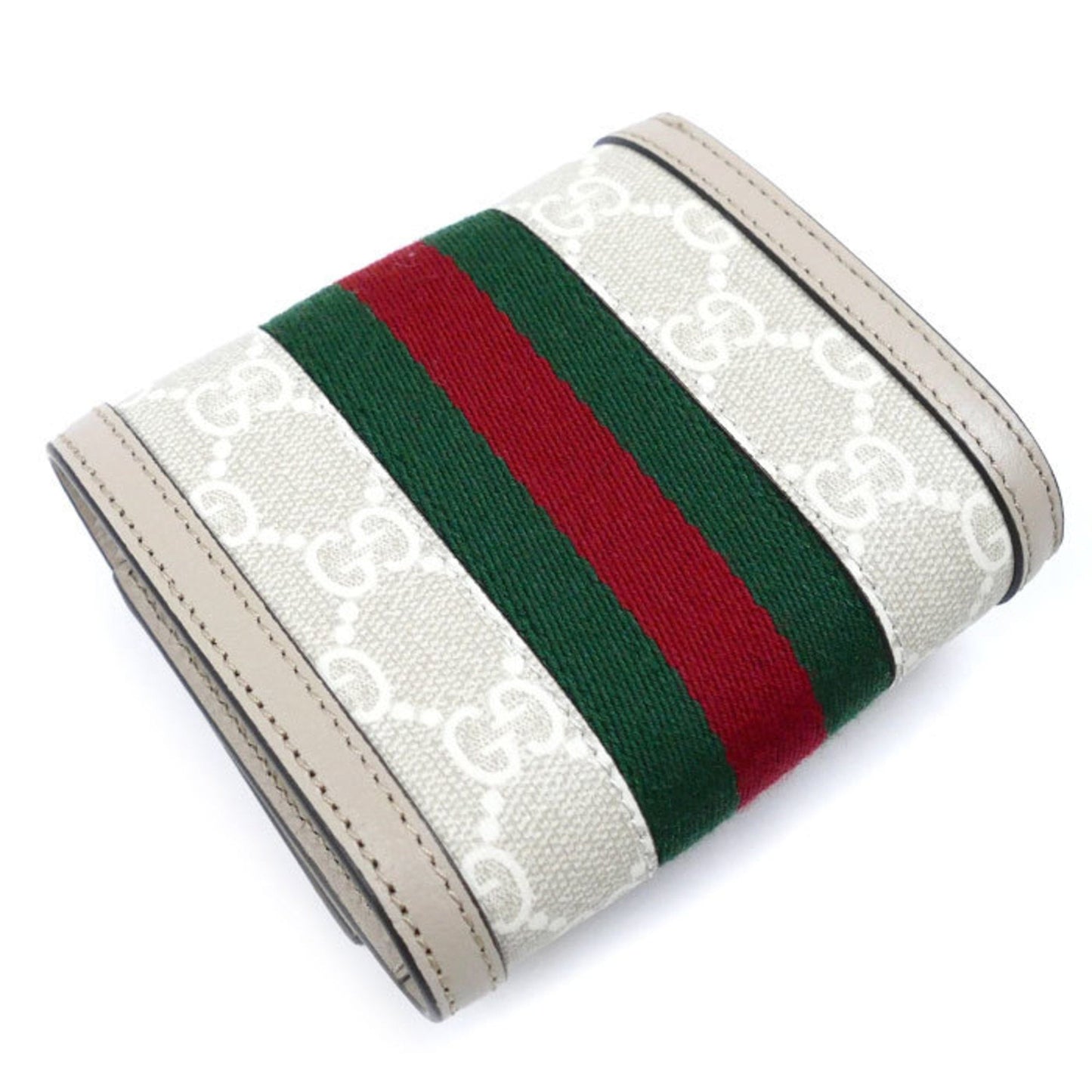 Gucci Beige White Gg Supreme Canvas Leather Wallet (Bi-Fold)