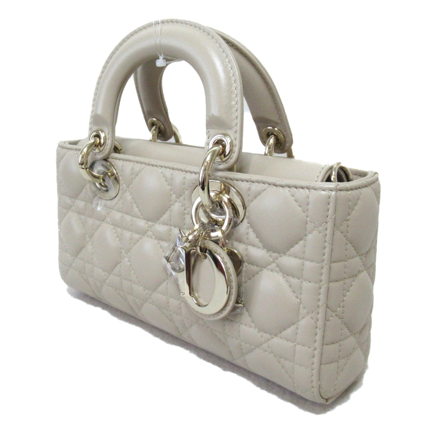 Dior D-JOY Lady Dior handbag Beige leather