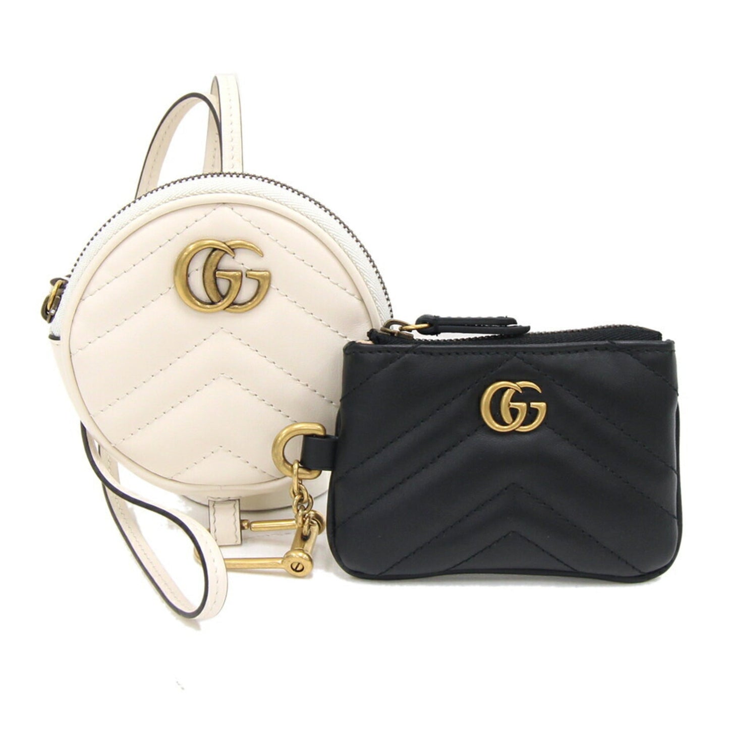 Gucci Black Off-White Leather Coin Purse/Coin Case ()