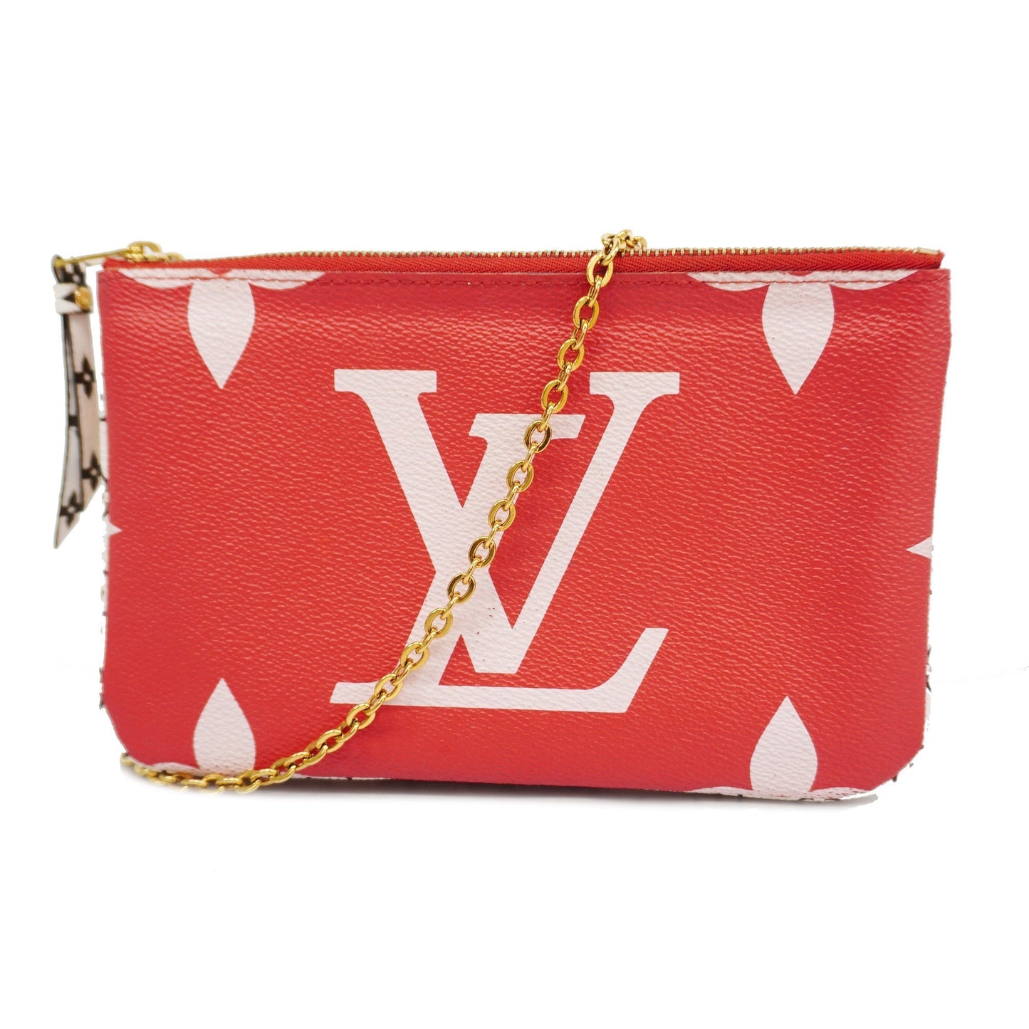 LOUIS VUITTONAuth  Monogram Giant Double Zip Women's Shoulder Bag Rouge