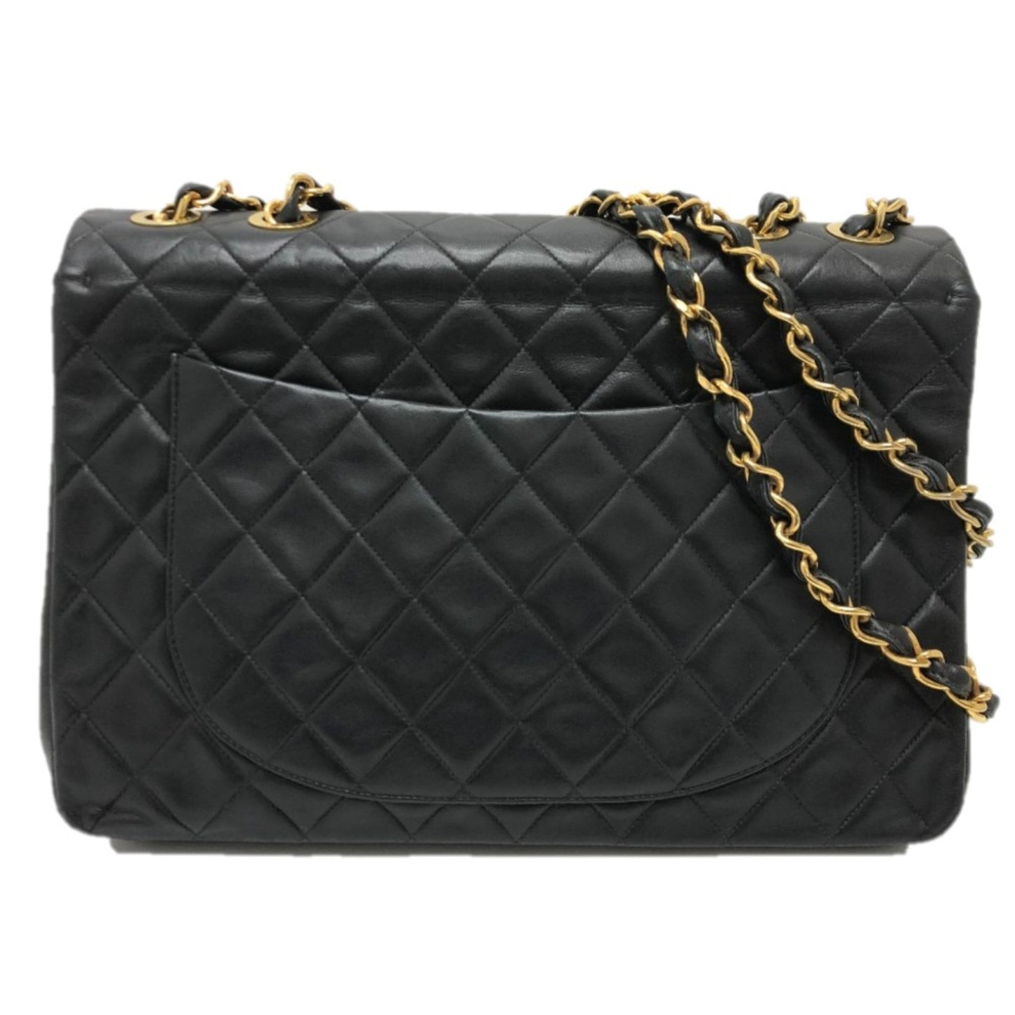 Chanel A01094 Matelasse Double Chain Shoulder Crossbody Shoulder Bag Black GoldHardware