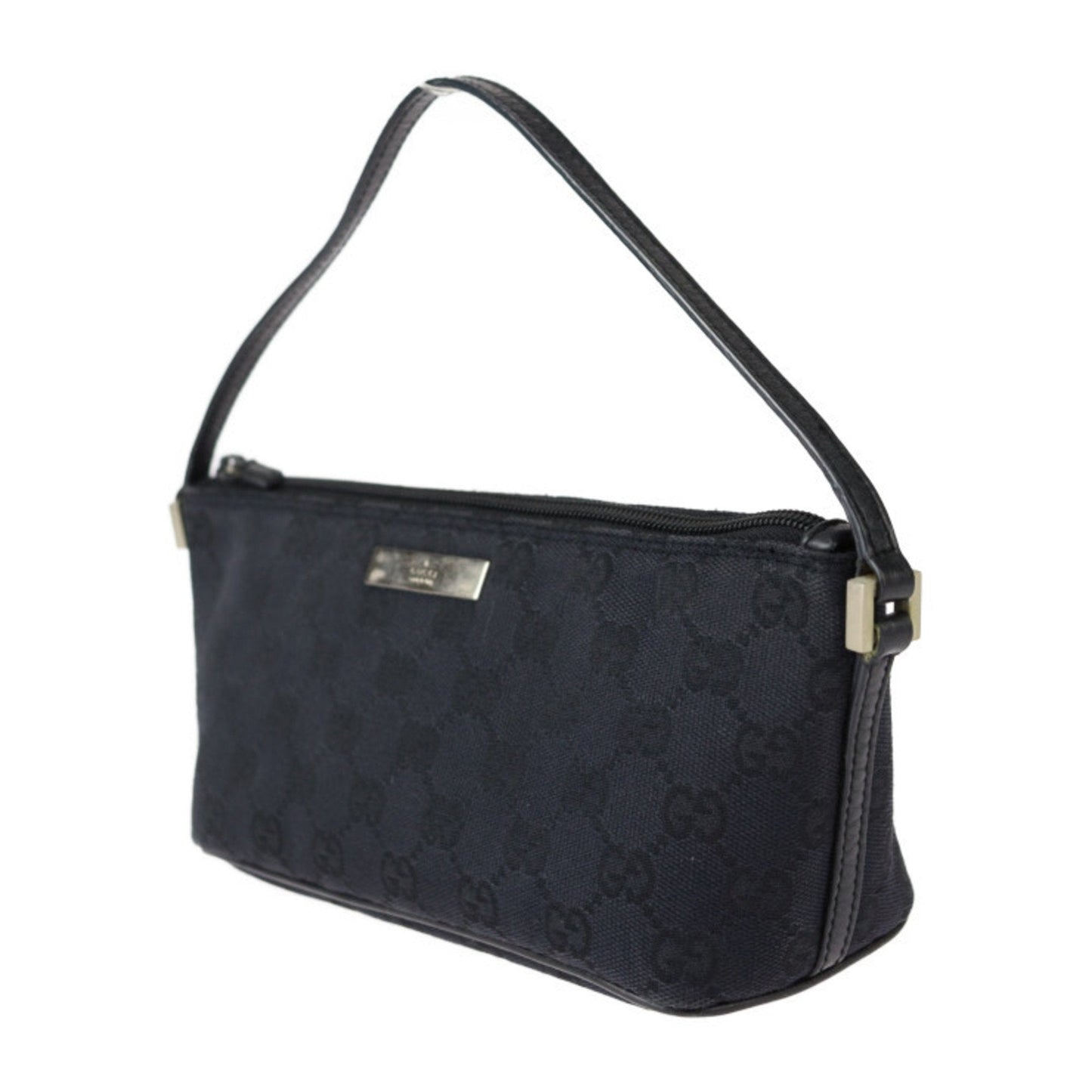 Gucci Black Canvas Leather Handbag