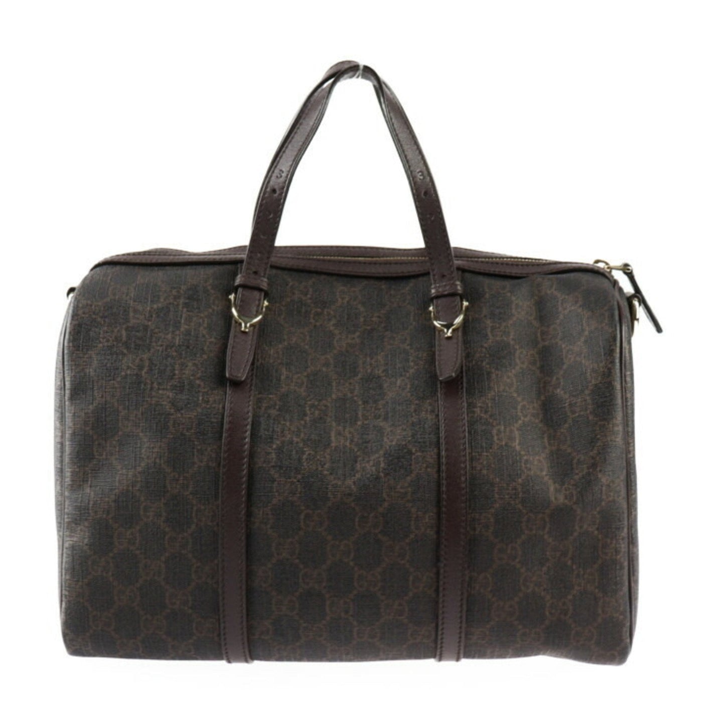 Gucci Dark Brown Gg Supreme Leather Boston Bag Handbag Shoulder Bag