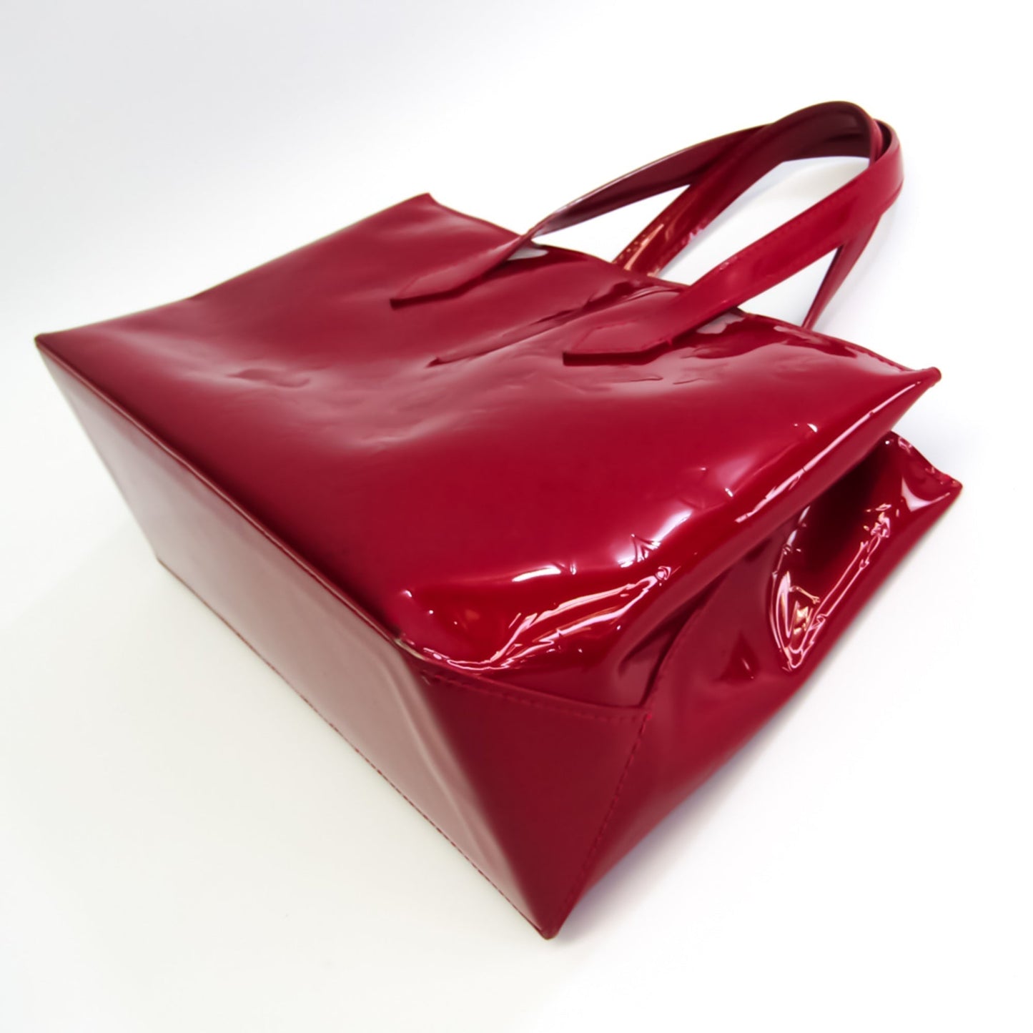 Louis Vuitton Monogram Vernis Wilshire PM M93642 Women's Handbag Pomme D'amour