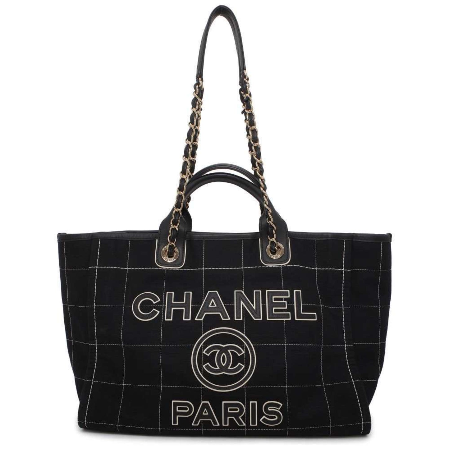 Chanel Tote Bag Deauville Coco Mark GM Canvas A66941 2way CHANEL Black