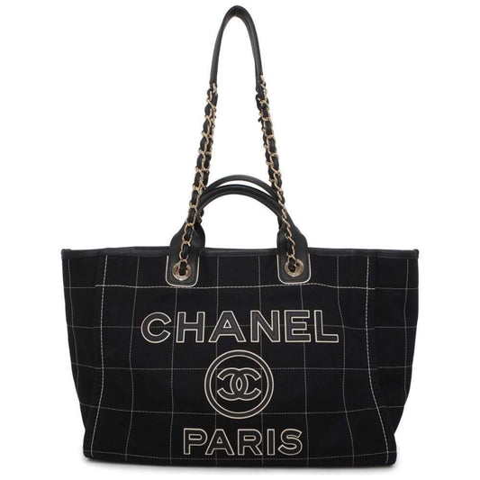 Chanel Tote Bag Deauville Coco Mark GM Canvas A66941 2way CHANEL Black