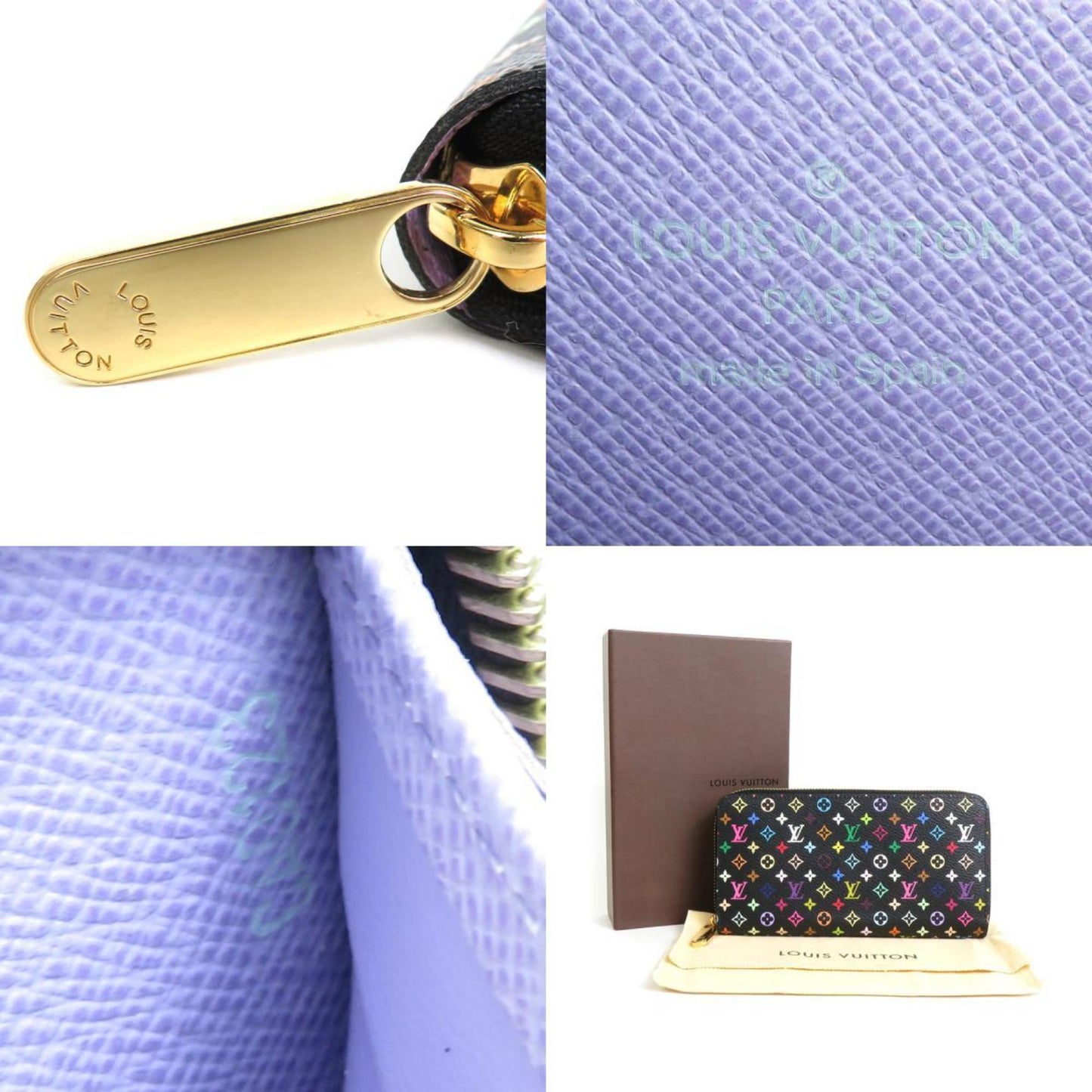 LOUIS VUITTON Round Zipper Long Wallet Monogram Multicolor Zippy Violet Unisex M60275