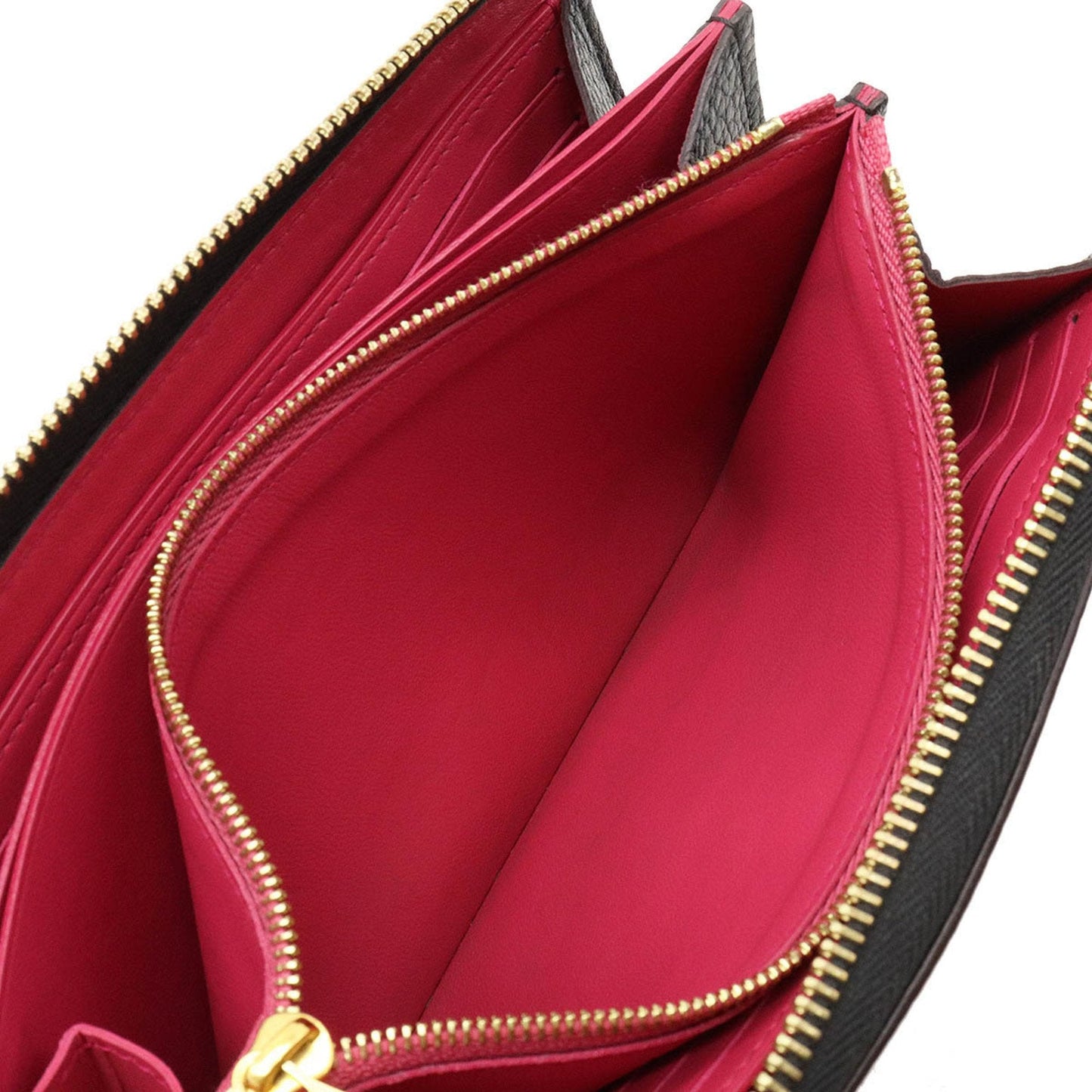 LOUIS VUITTON Portefeuille Comet L-shaped long wallet Taurillon leather Noir black pink M63102