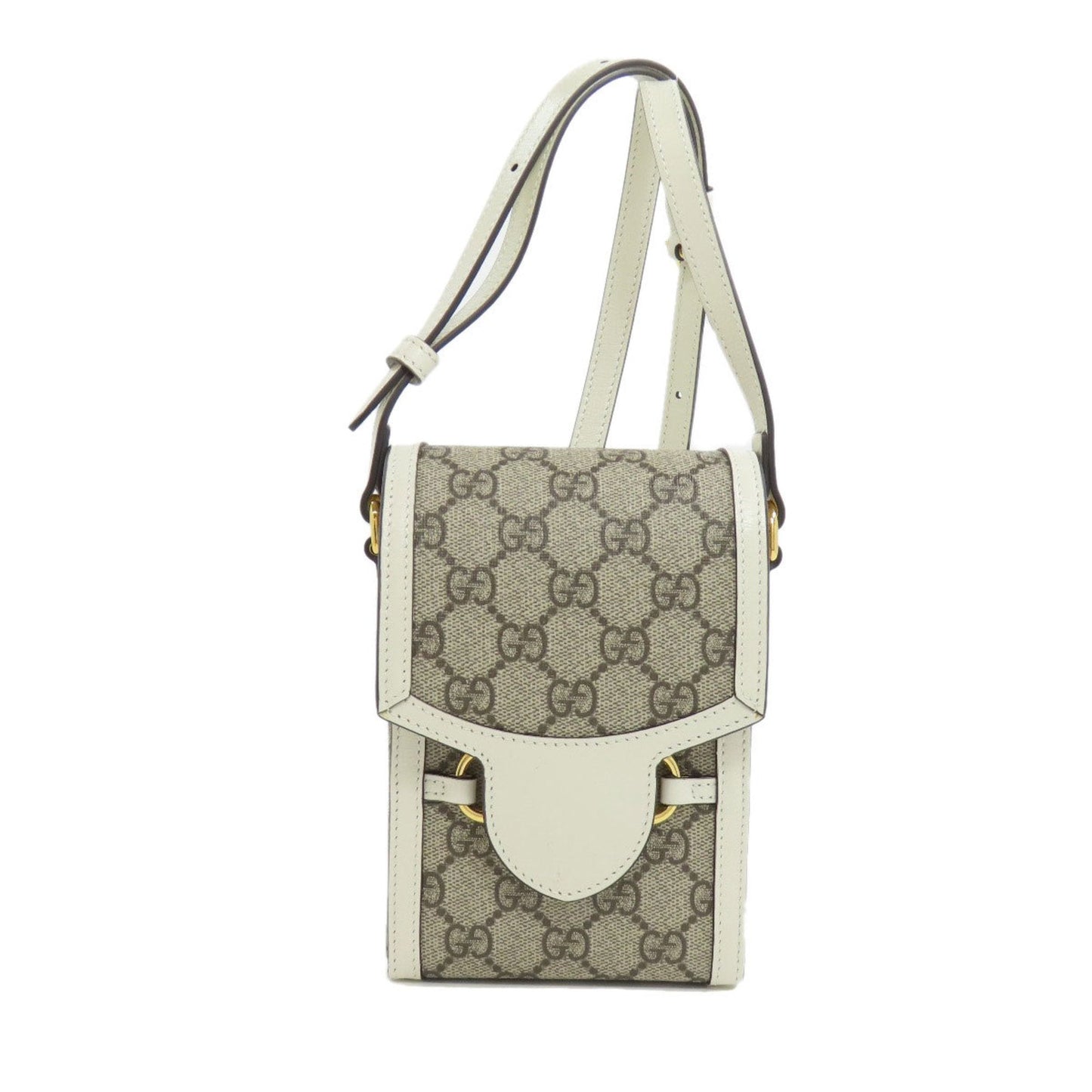 Gucci Brown White Pvc Shoulder Bag ()