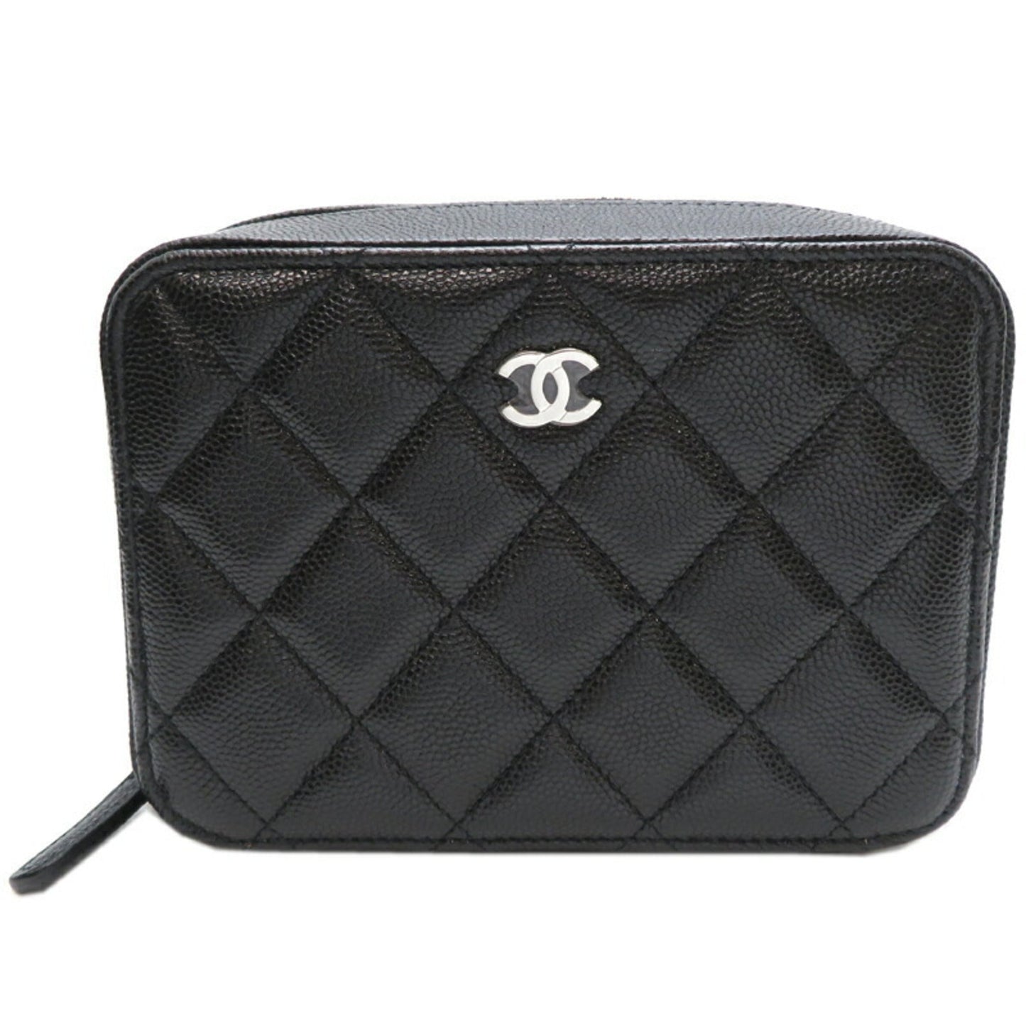 Chanel Matelasse Camera Bag Women's Shoulder AP2426 Caviar Skin Black