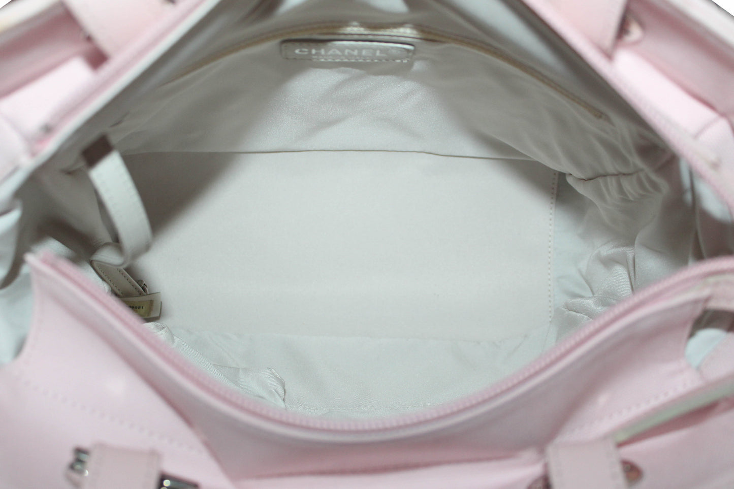 Chanel Pink Biarritz Canvas Leather Tote