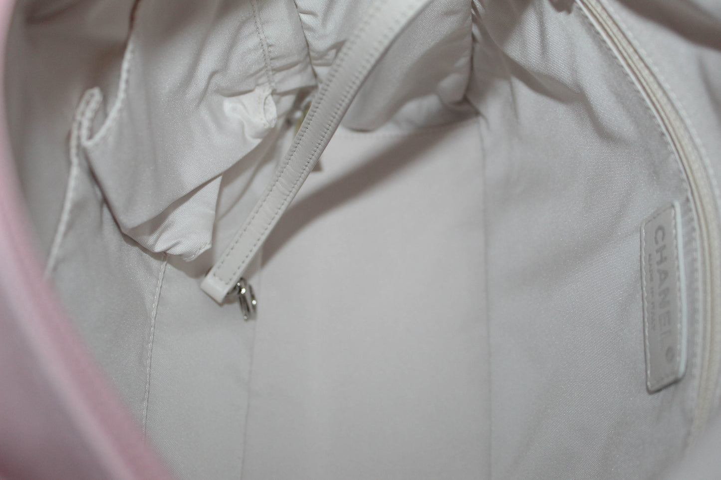 Chanel Pink Biarritz Canvas Leather Tote