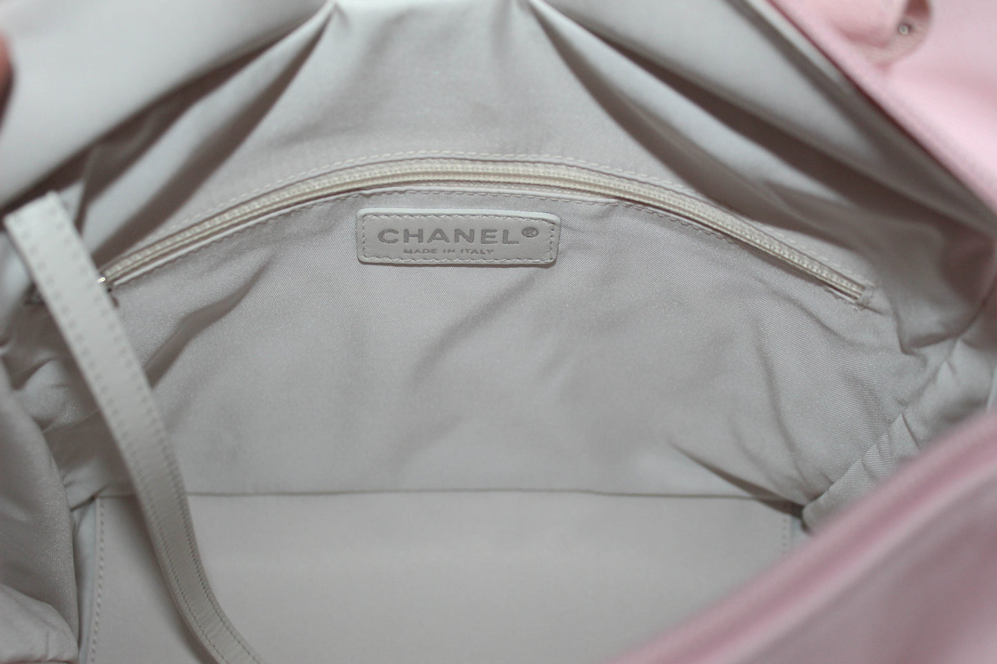 Chanel Pink Biarritz Canvas Leather Tote