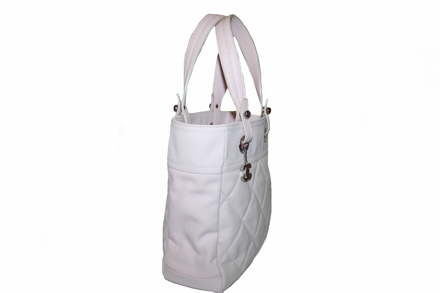 Chanel Pink Biarritz Canvas Leather Tote