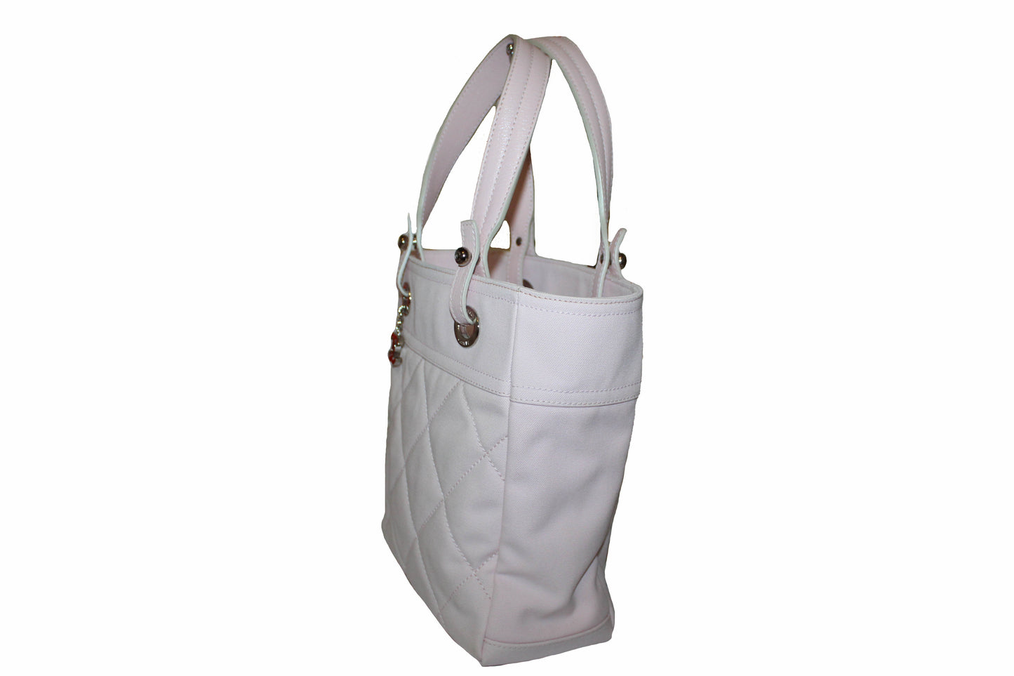 Chanel Pink Biarritz Canvas Leather Tote