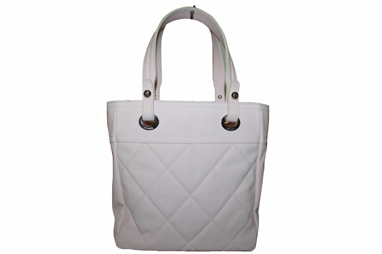 Chanel Pink Biarritz Canvas Leather Tote