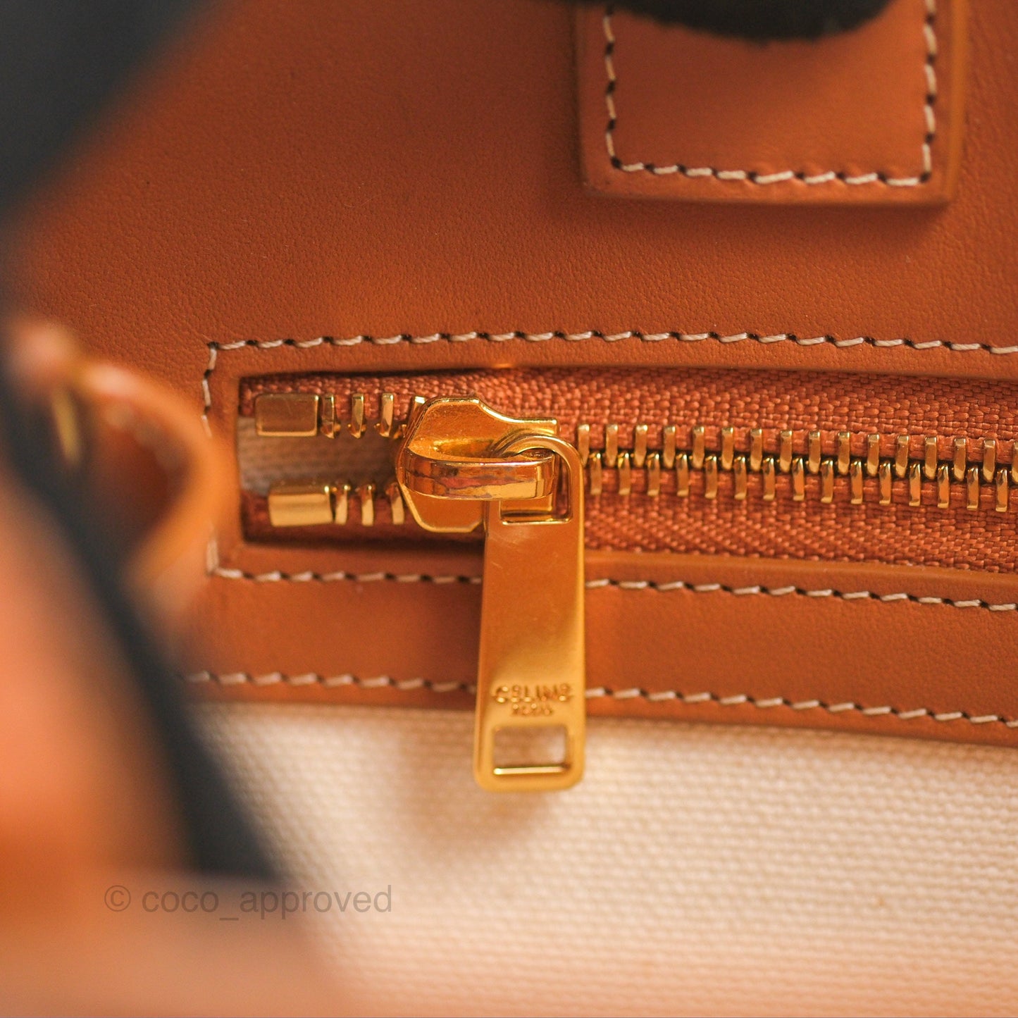 Celine Small Vertical Cabas Tote With Celine Print Natural/Tan